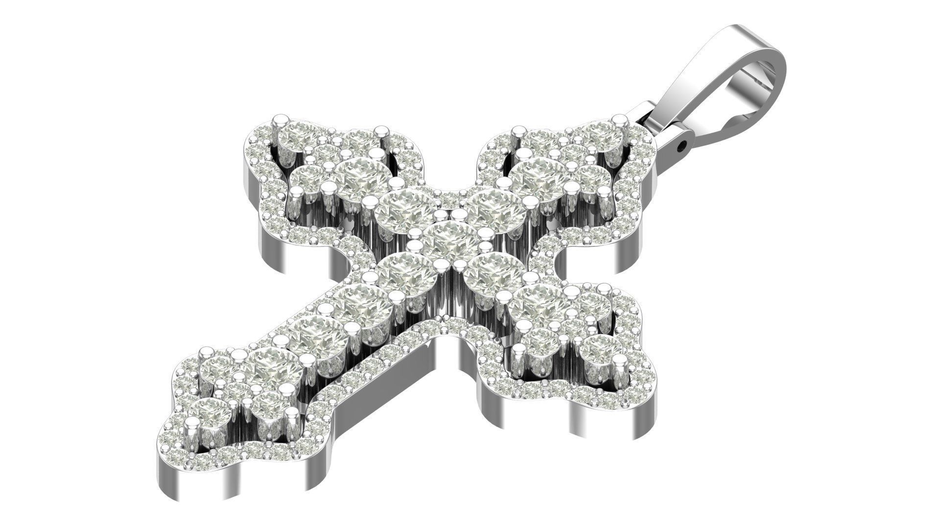 cross hiphop pendant 3D print model_5