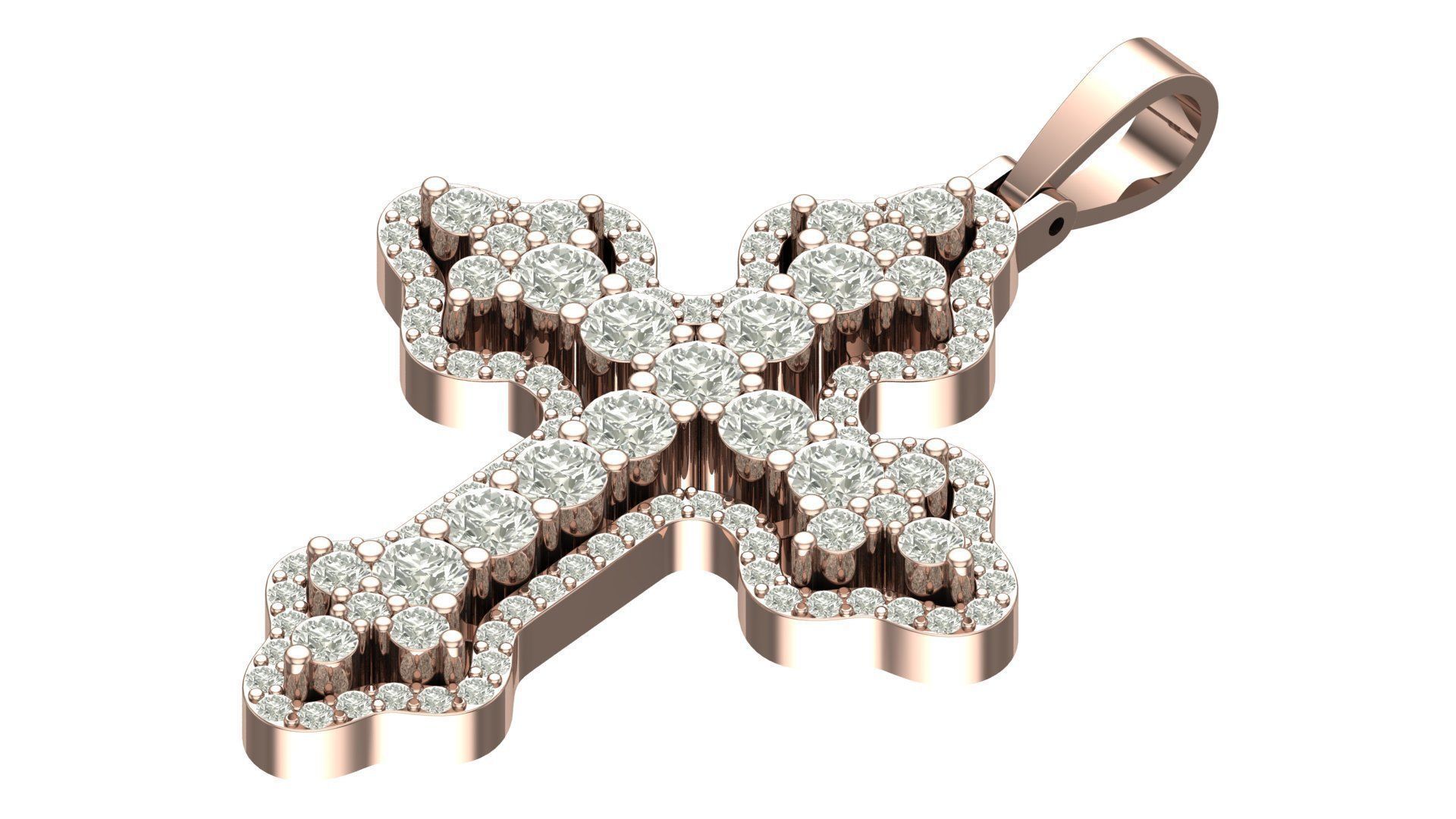 cross hiphop pendant 3D print model_4