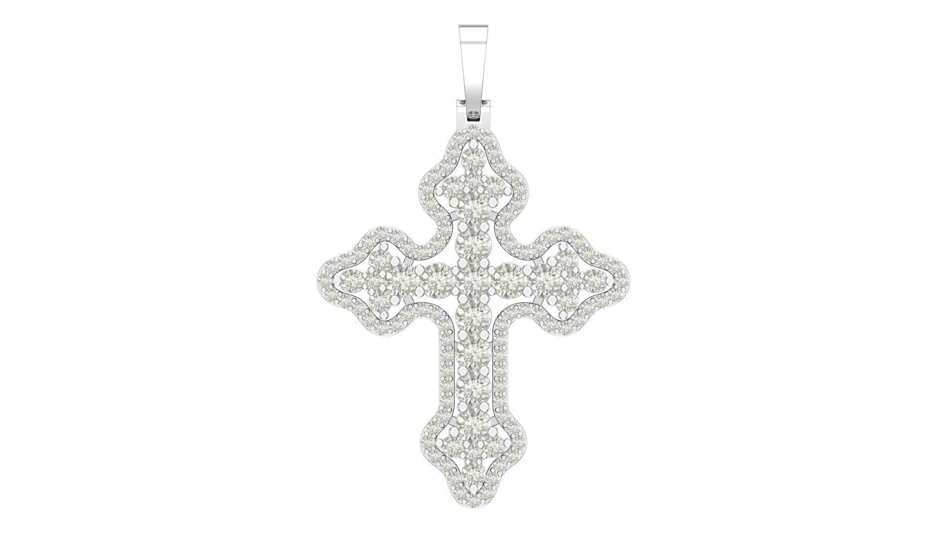 cross hiphop pendant 3D print model_2