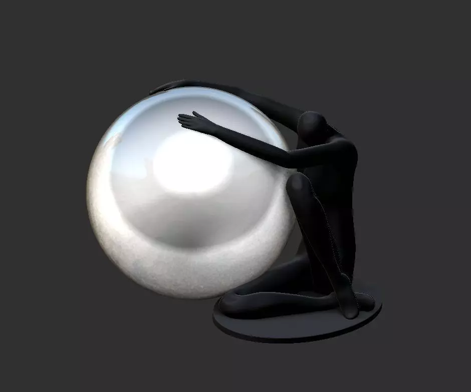 Sculpture Table Lamps holding ball 3D print model
