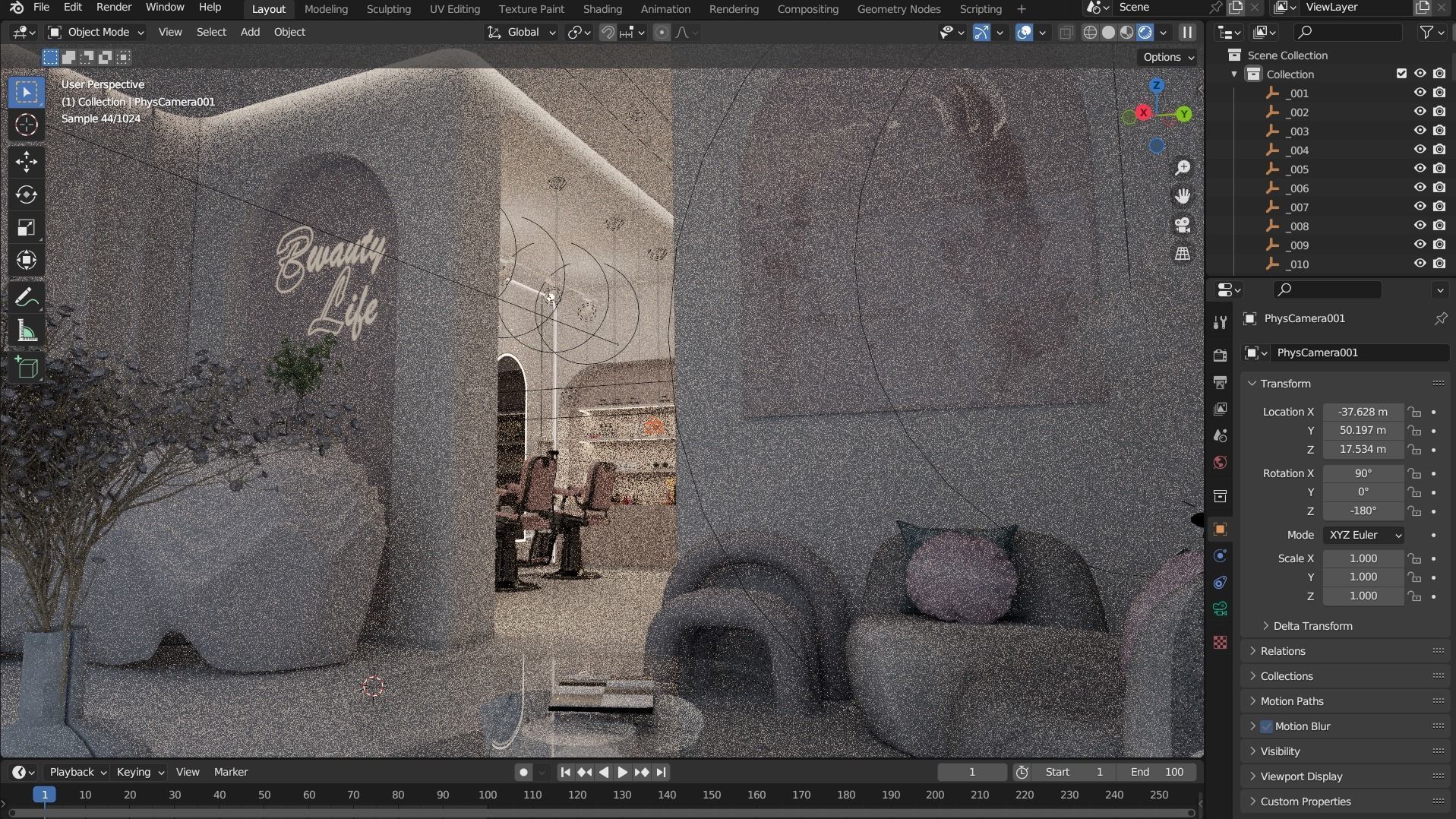 Beauty Salon Interior Scene 3D model  3D model_9