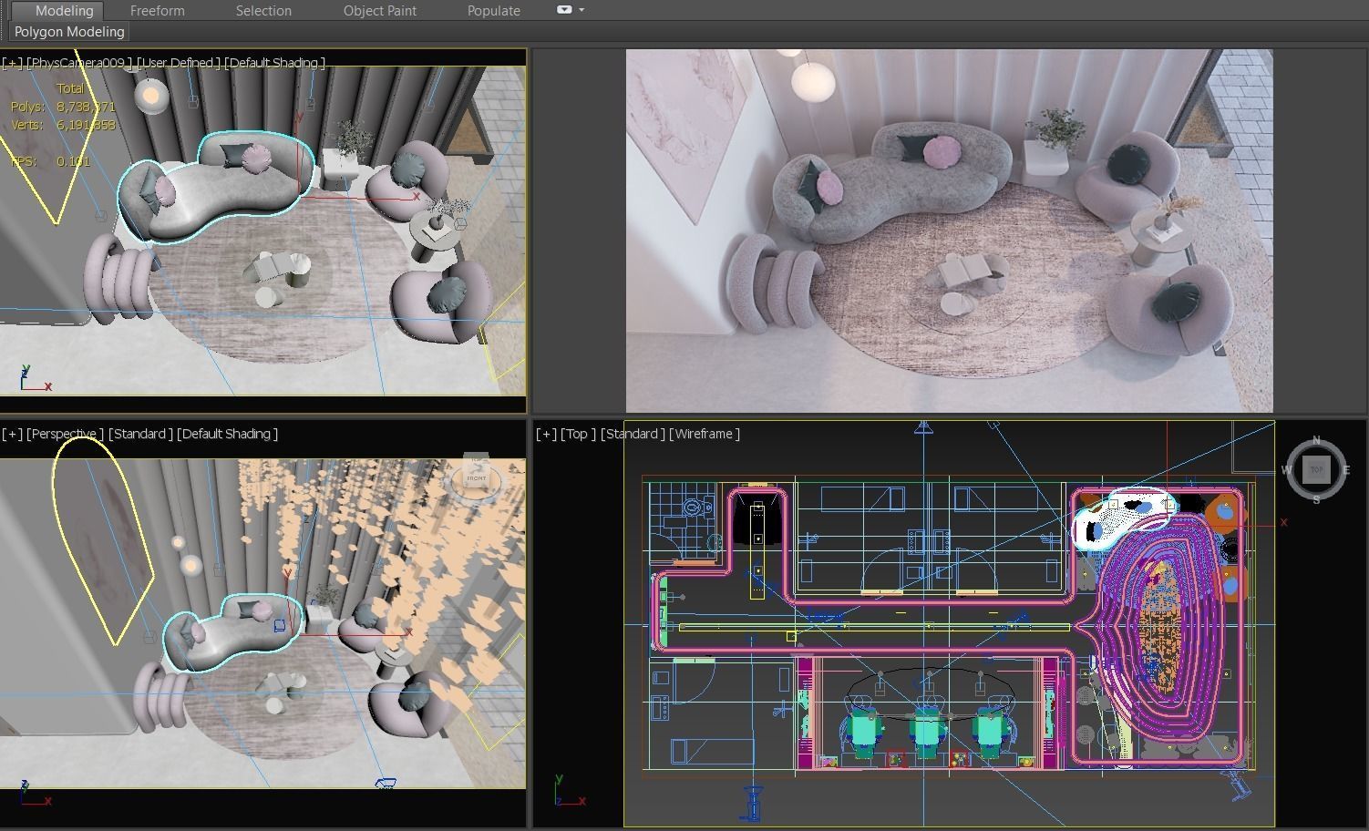 Beauty Salon Interior Scene 3D model  3D model_12