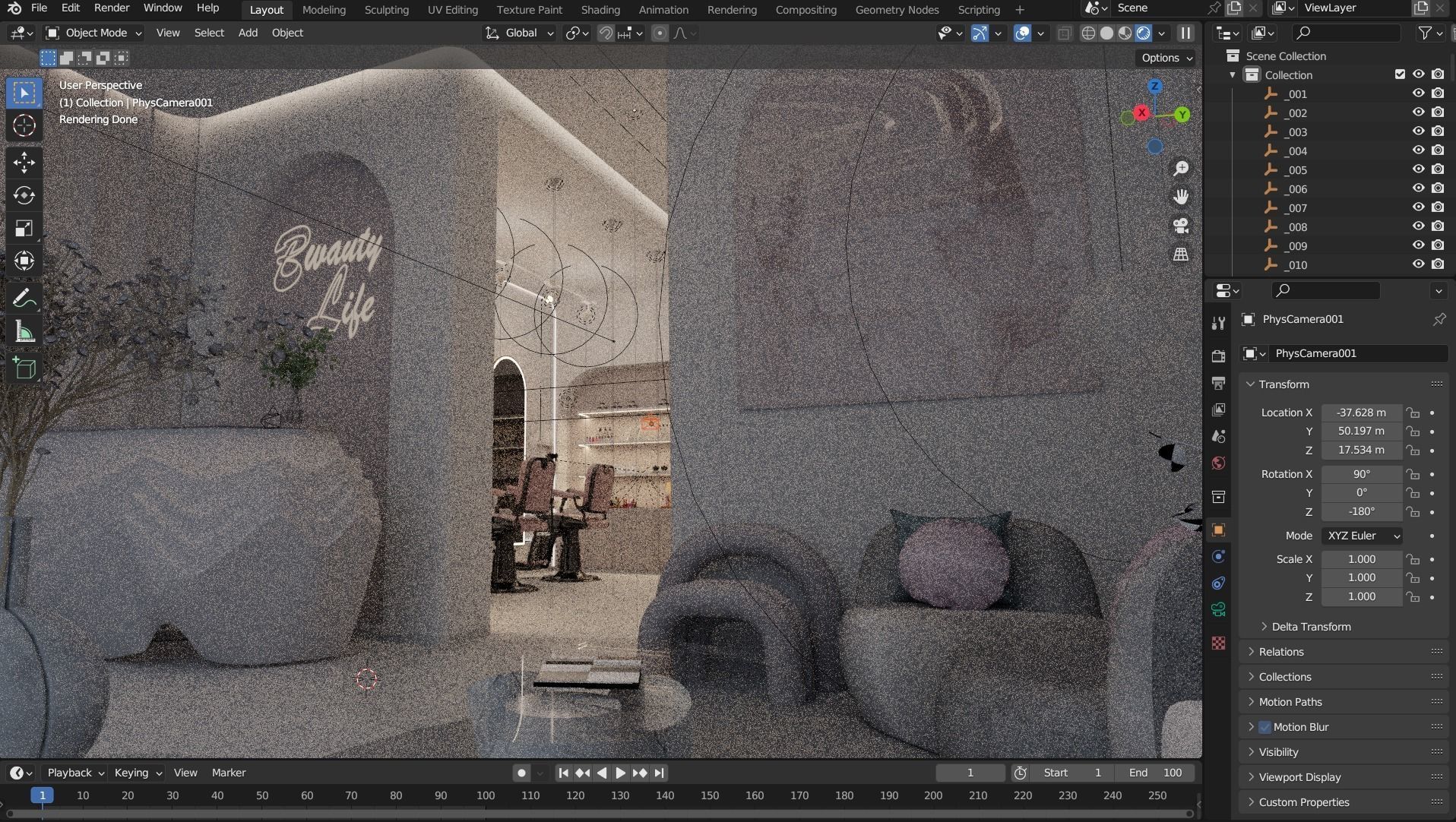 Beauty Salon Interior Scene 3D model  3D model_7