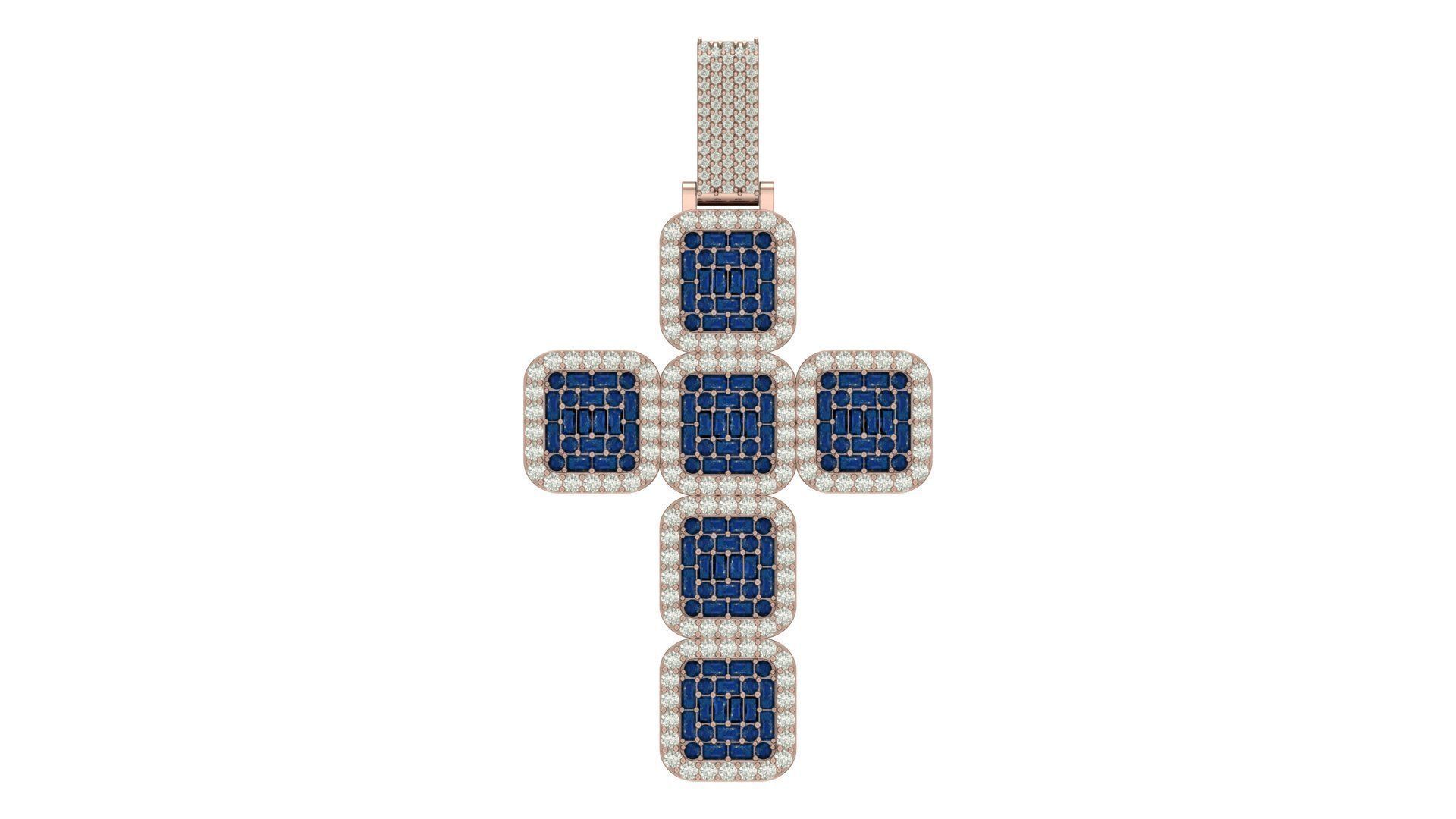 cross hiphop pendant 3D print model_1