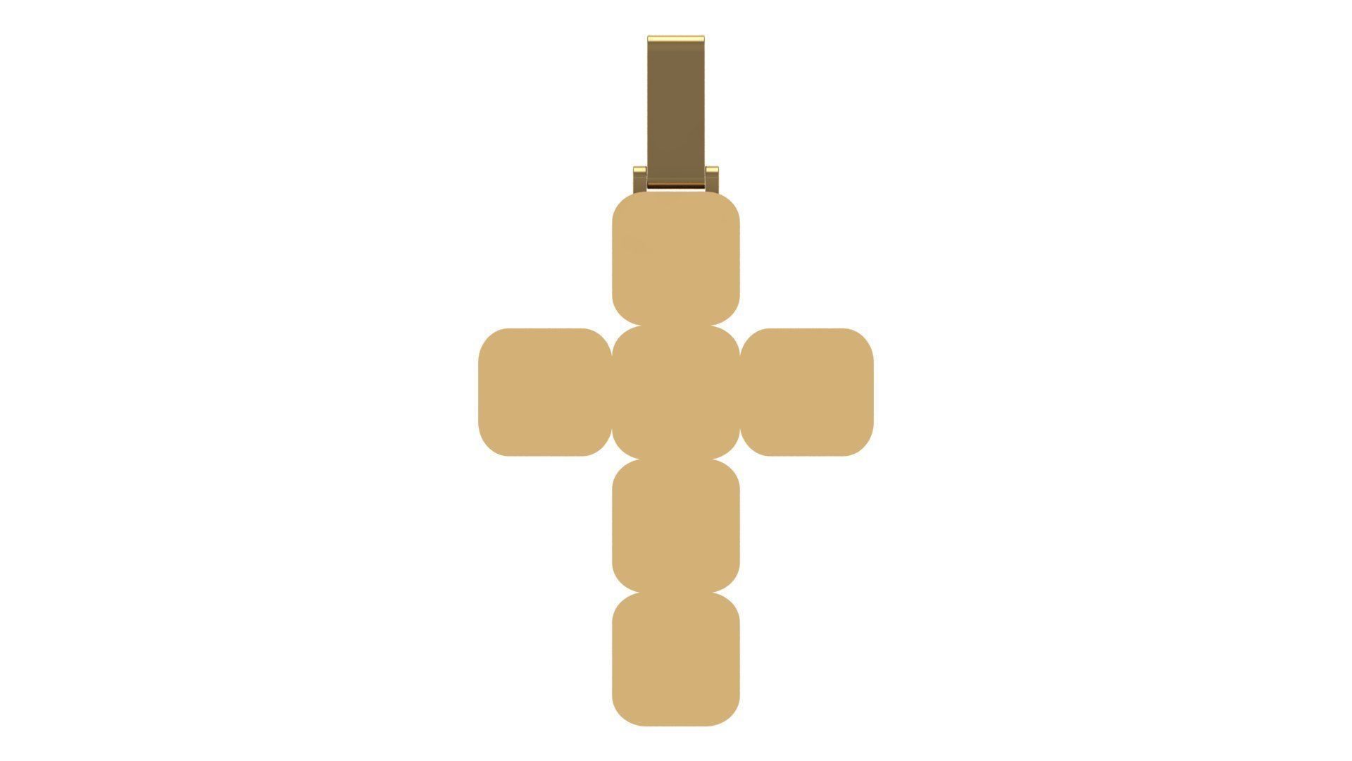 cross hiphop pendant 3D print model_12