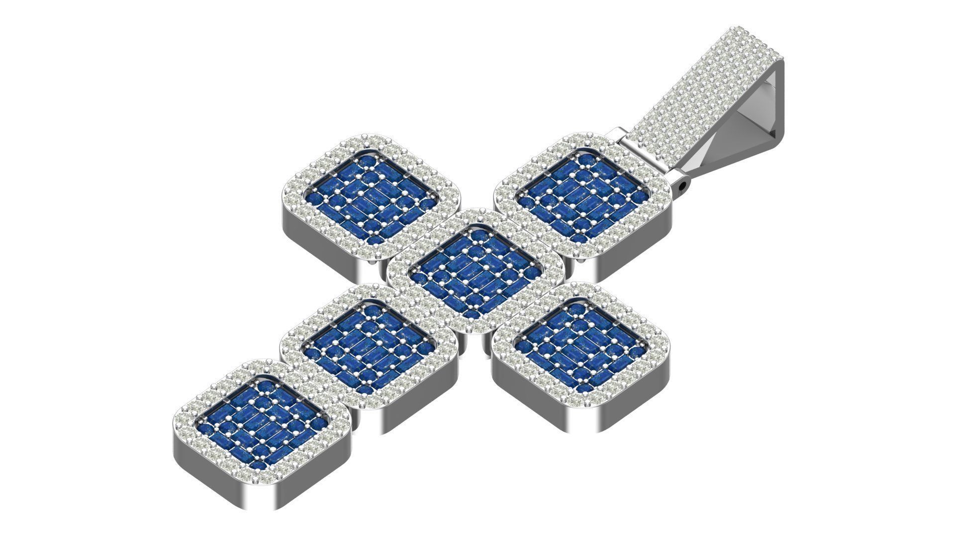 cross hiphop pendant 3D print model_5