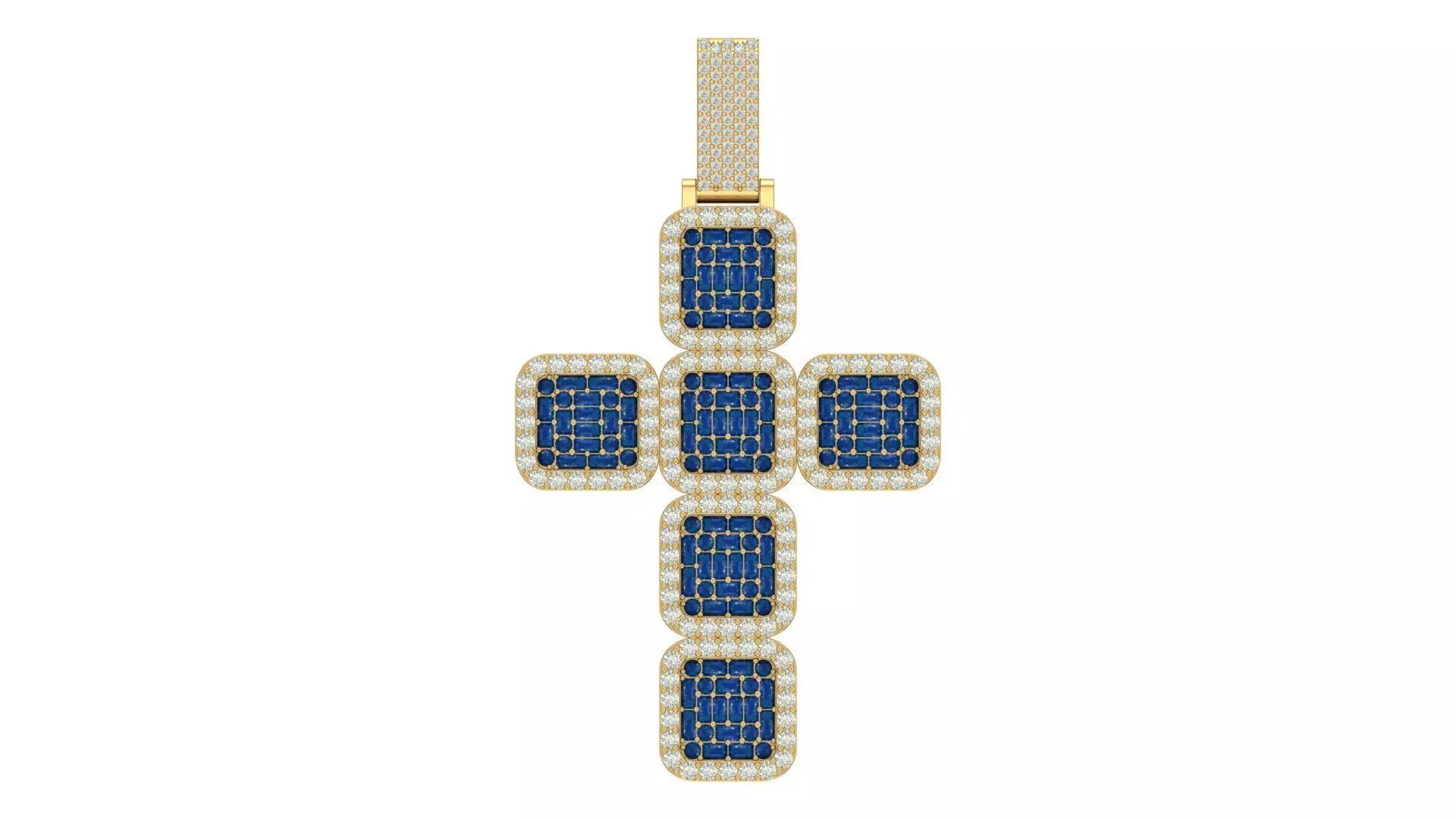 cross hiphop pendant 3D print model_0