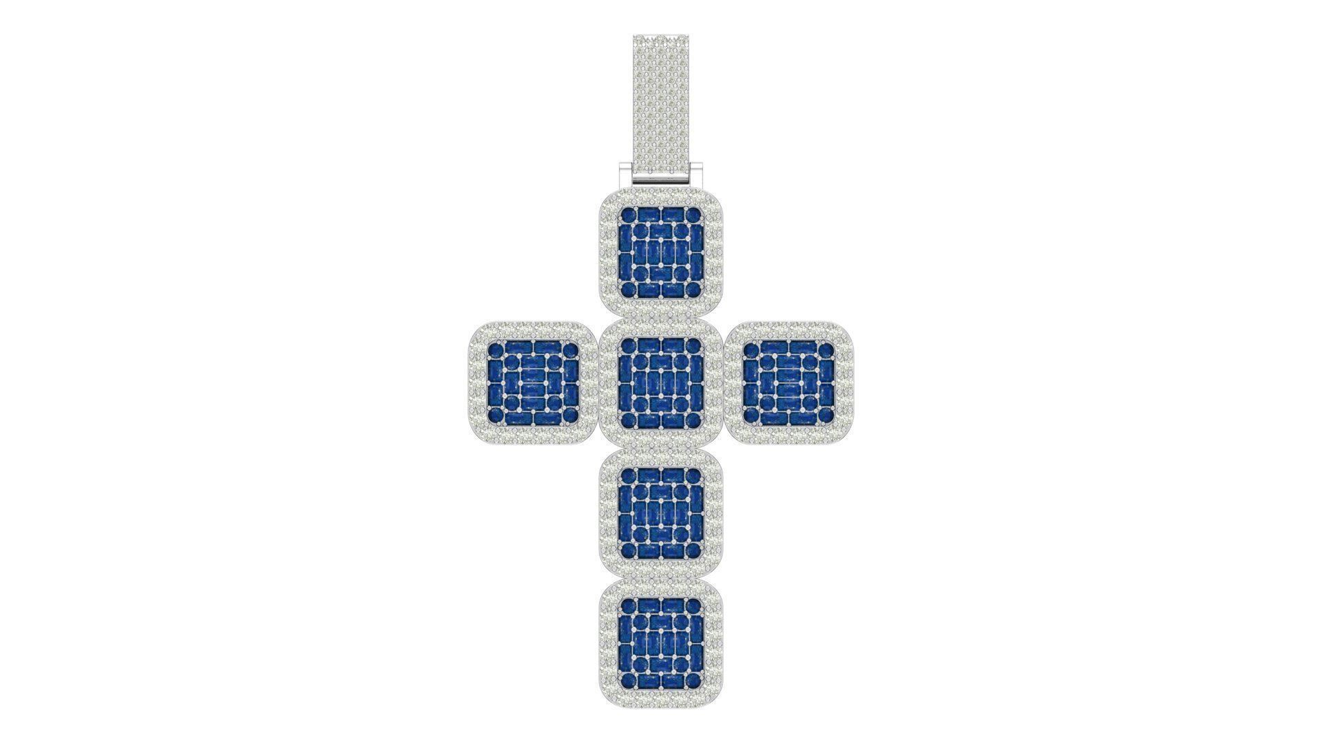 cross hiphop pendant 3D print model_2