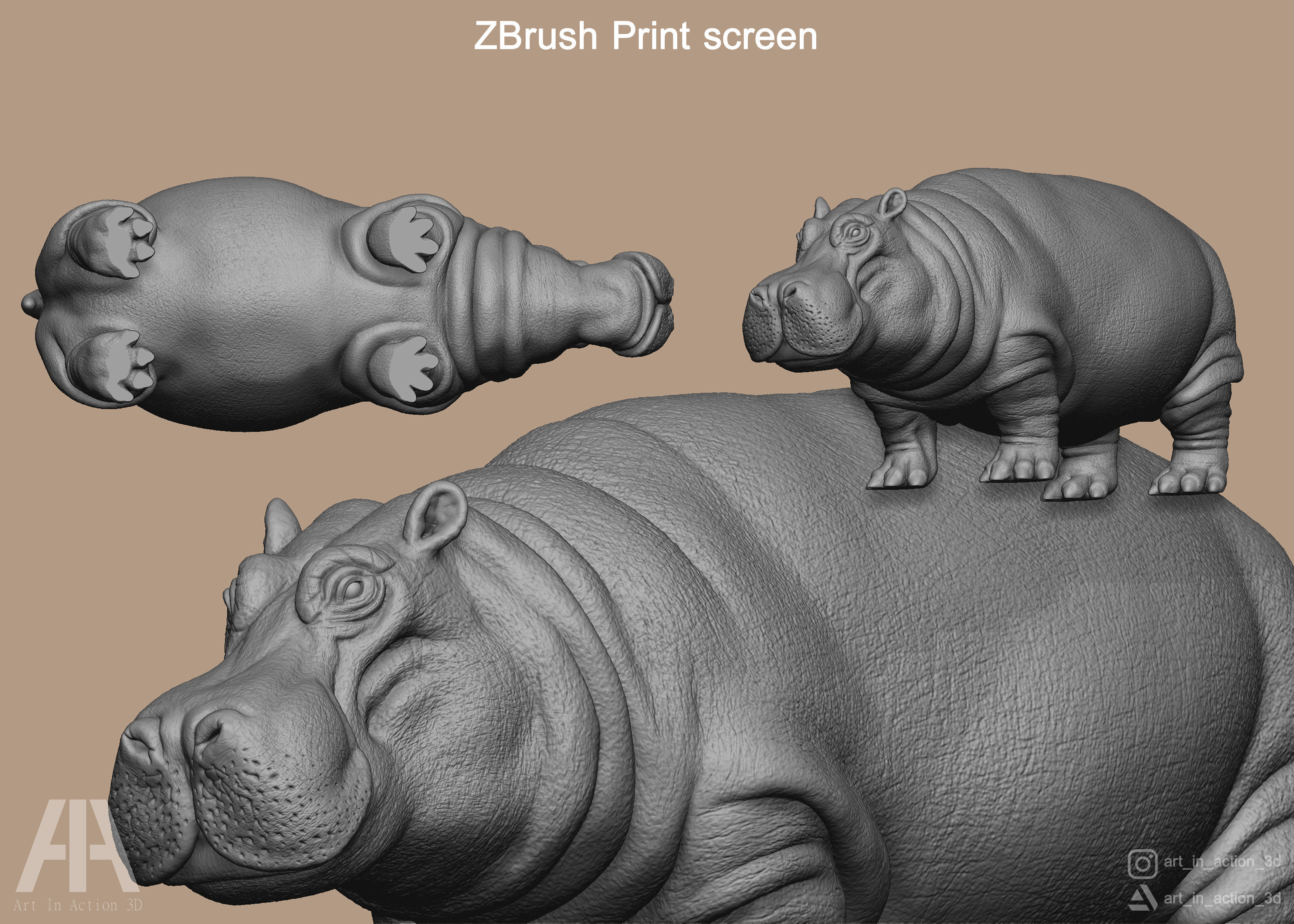 HIPPOPOTAMUS 3D print model_10