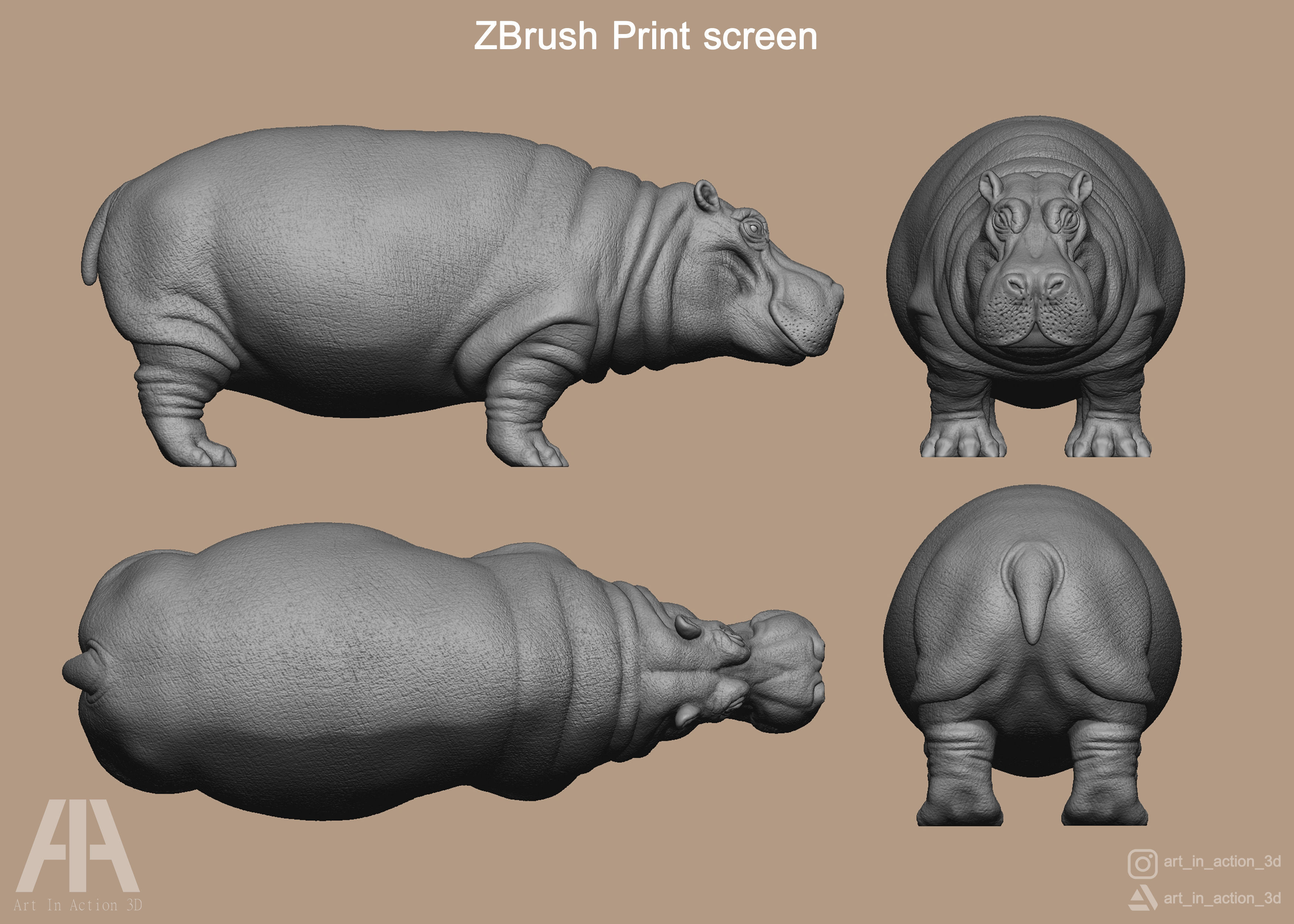 HIPPOPOTAMUS 3D print model_9