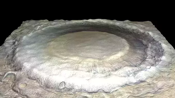 Icy Martian Crater 3D model
