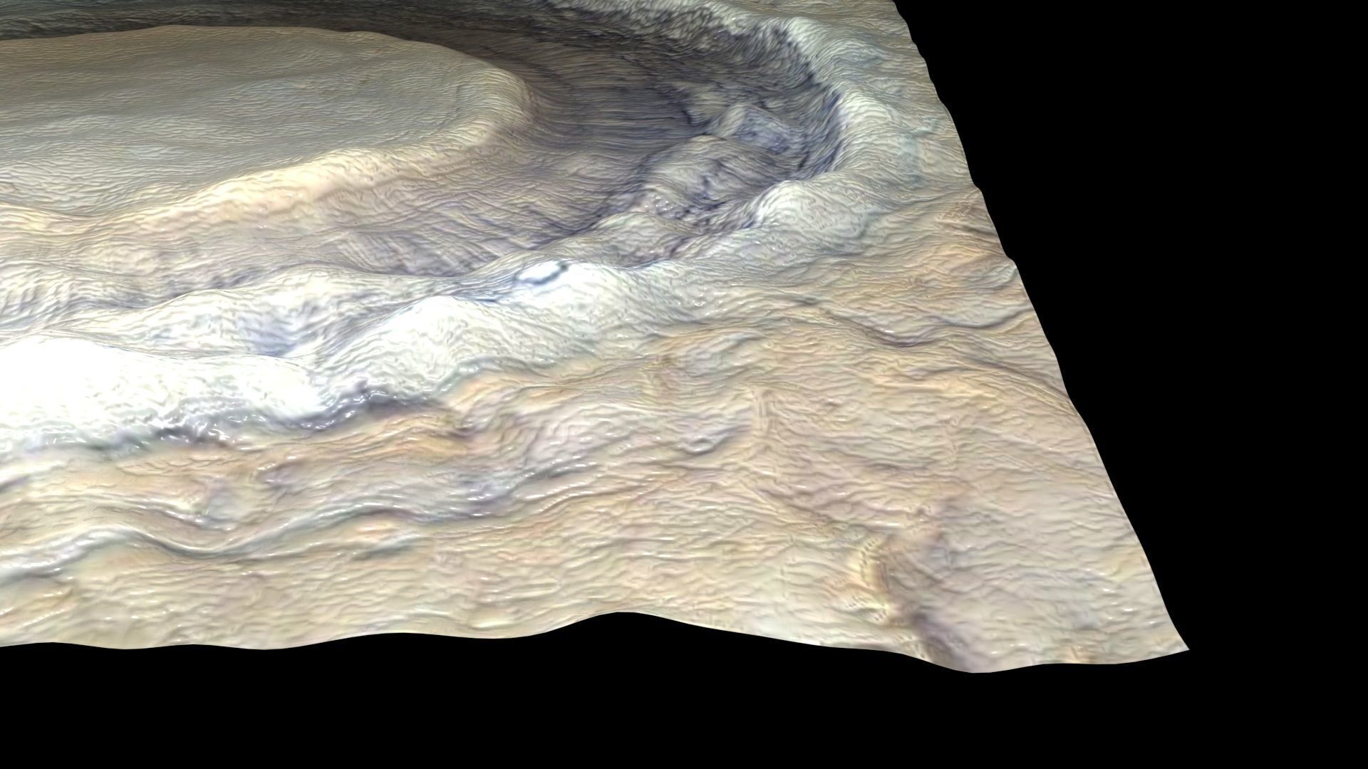 Icy Martian Crater 3D model_2