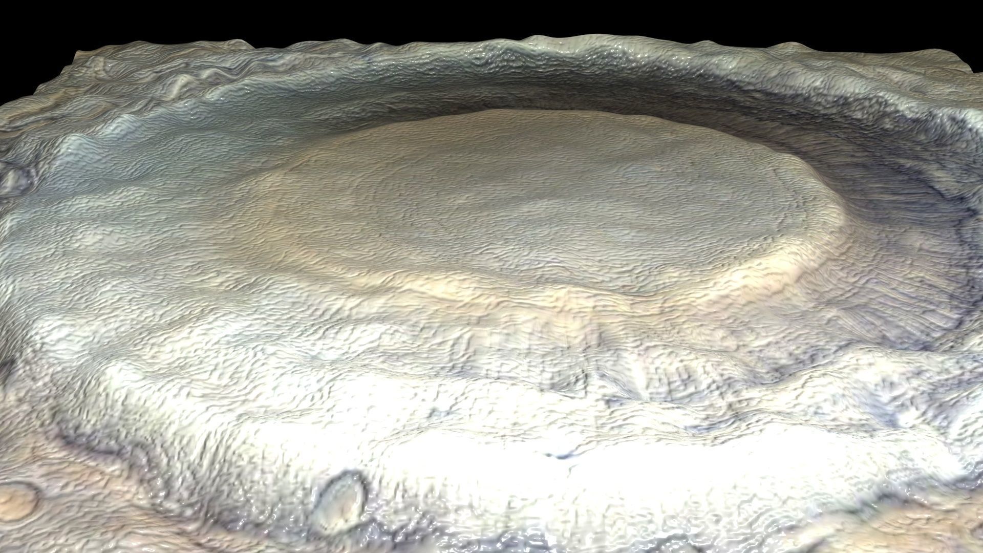 Icy Martian Crater 3D model_3