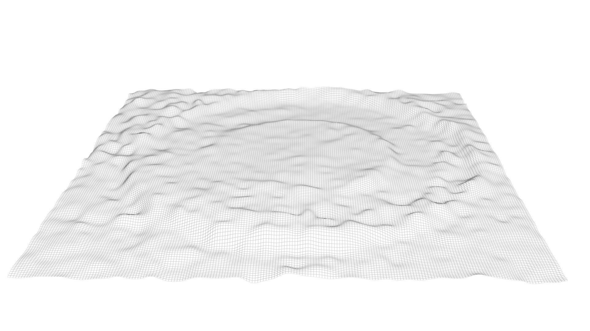 Icy Martian Crater 3D model_4