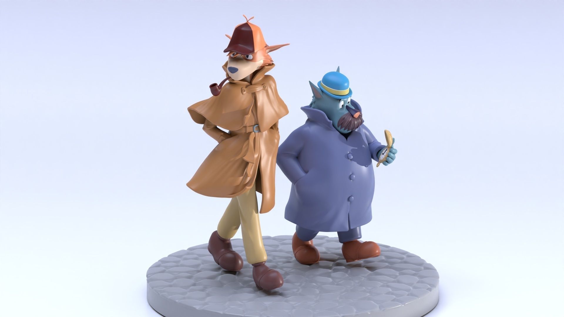 Sherlock Hound and Watson 3D print model_2