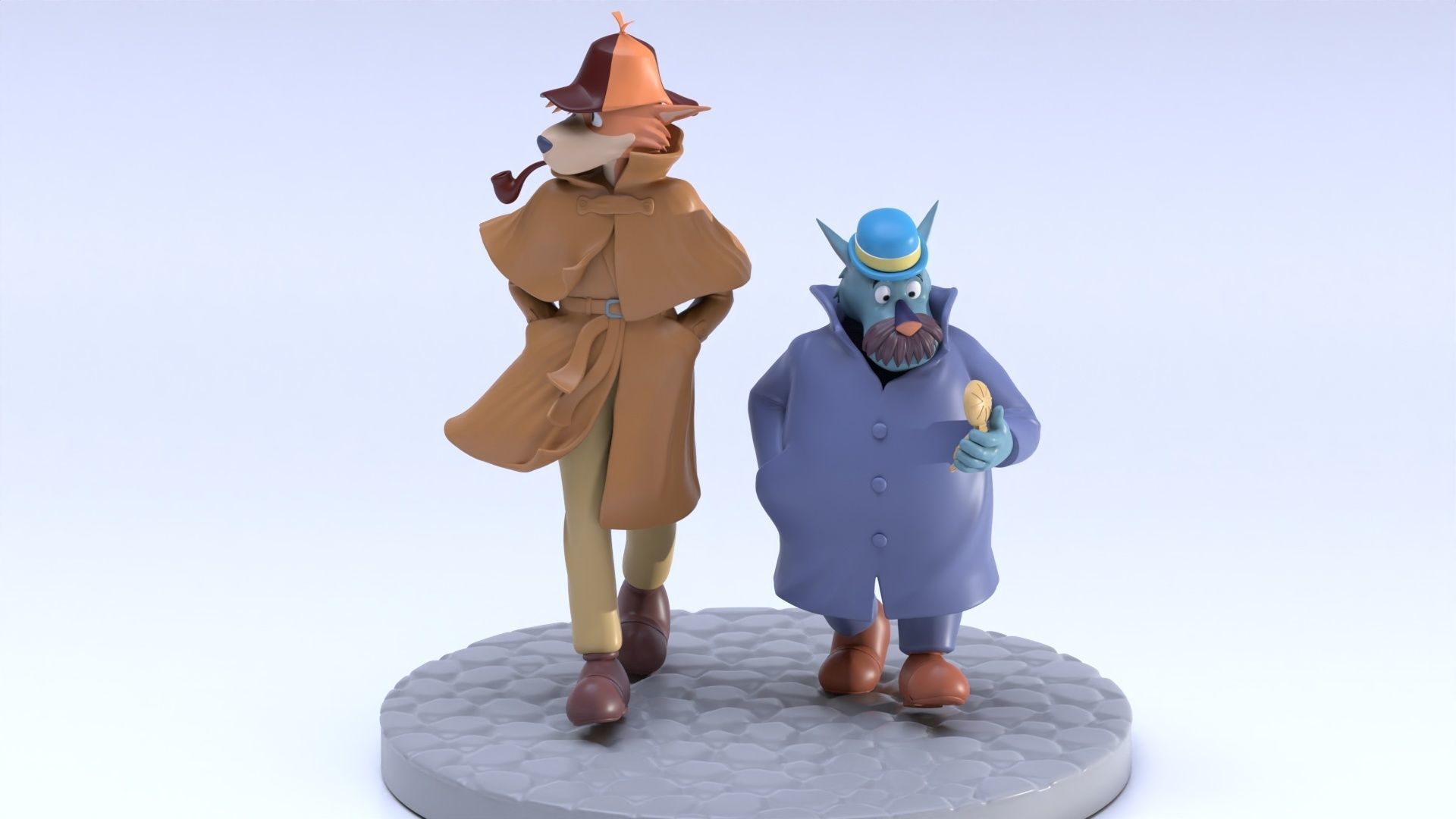 Sherlock Hound and Watson 3D print model_1