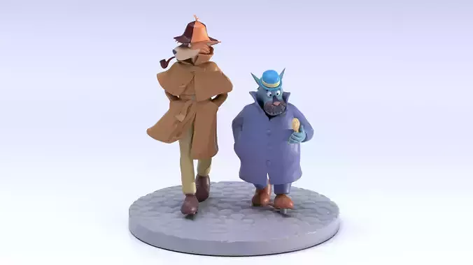 Sherlock Hound and Watson 3D print model