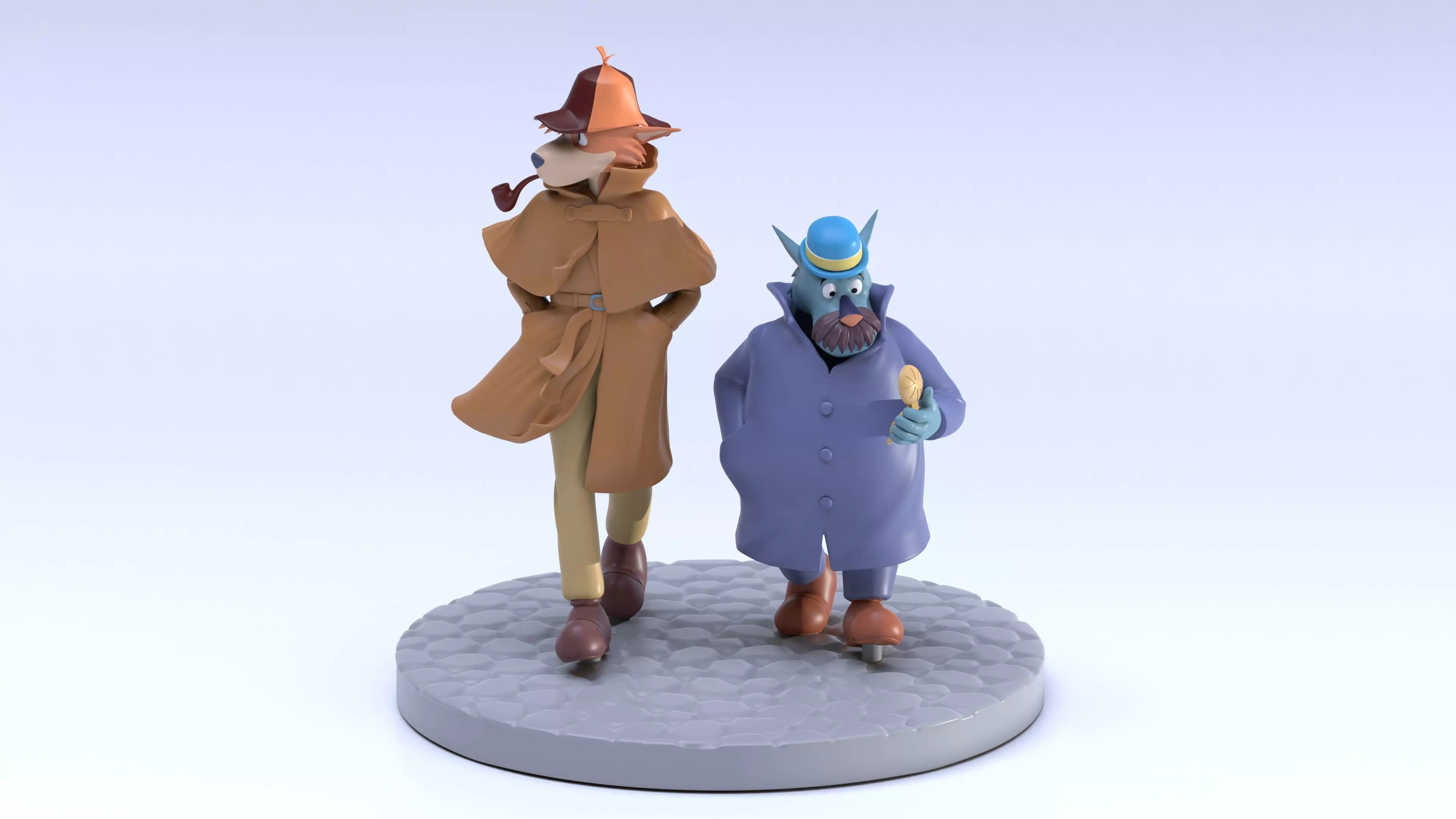 Sherlock Hound and Watson 3D print model_0