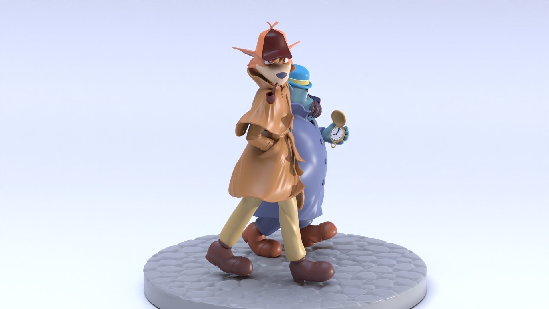 Sherlock Hound and Watson 3D print model_3