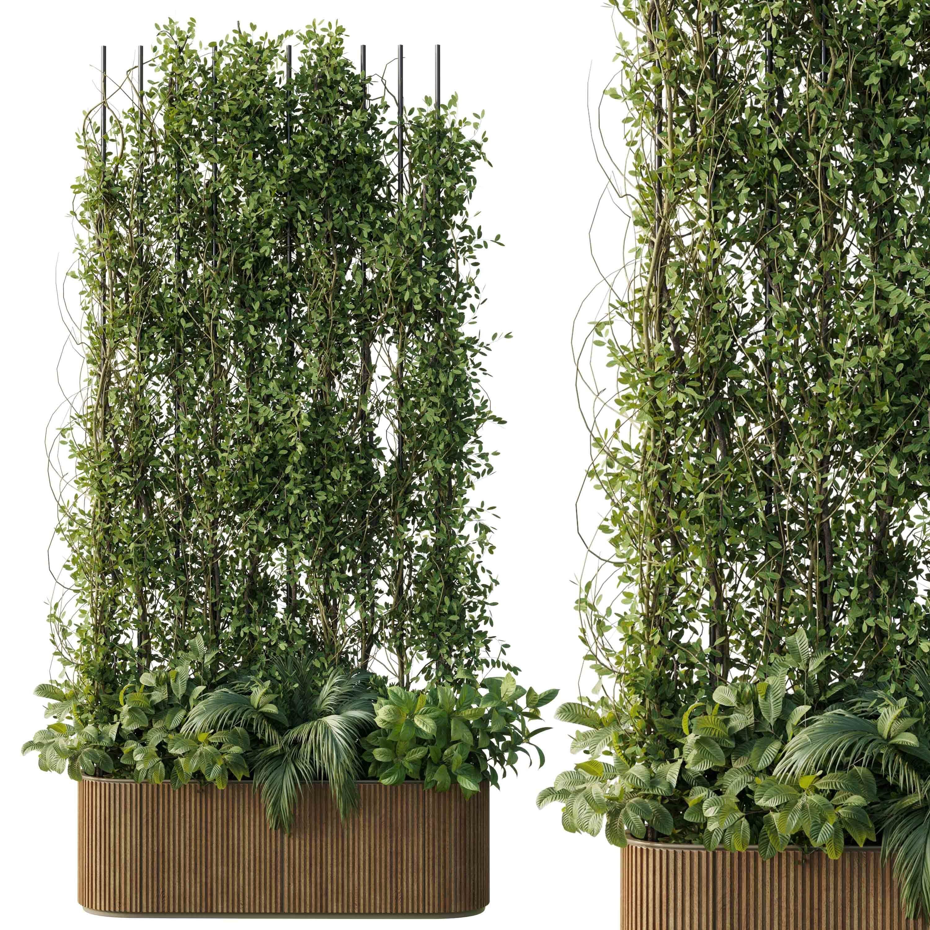 Vertical Garden Partiton Set 88 - Ivy on the fence 3D model_1