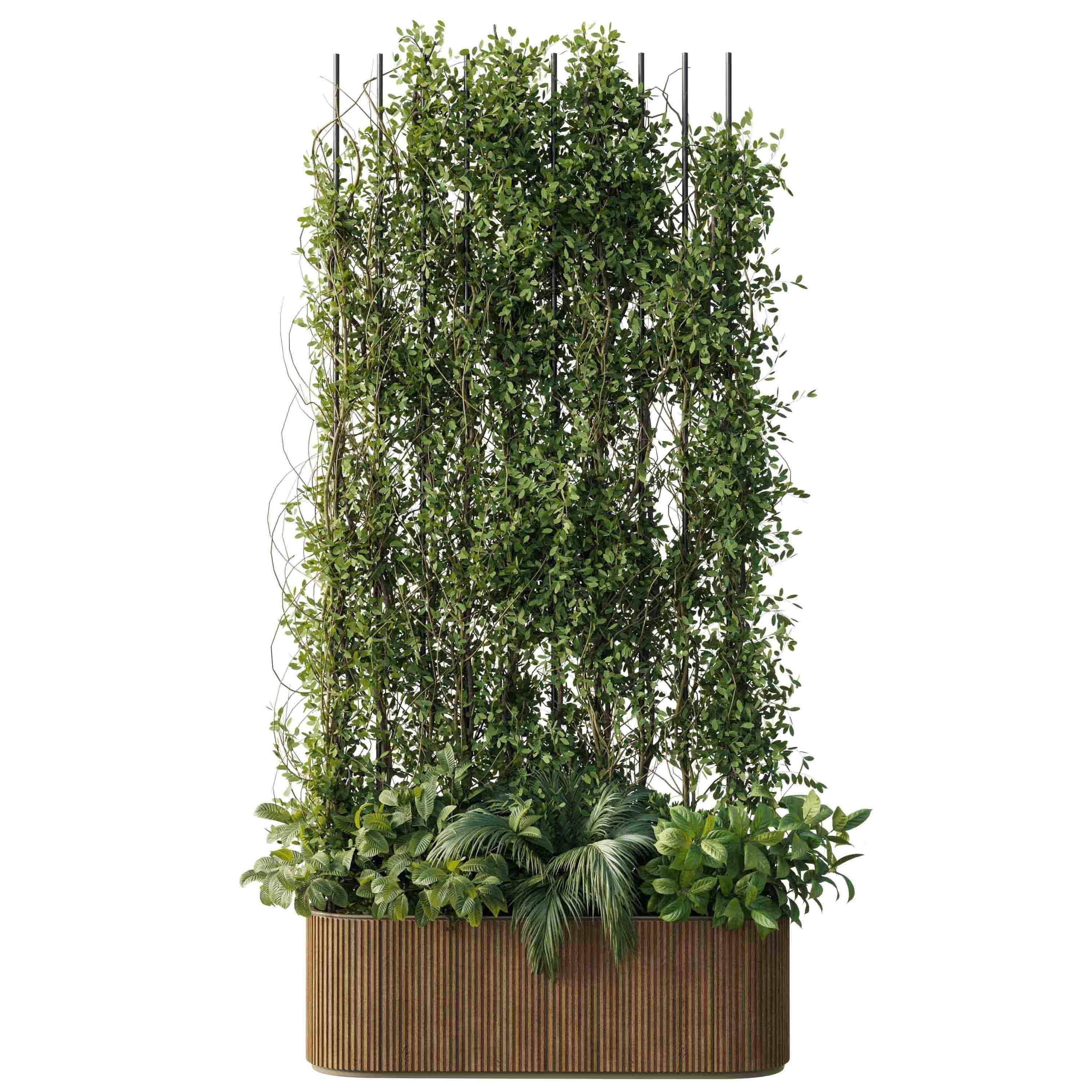 Vertical Garden Partiton Set 88 - Ivy on the fence 3D model_6
