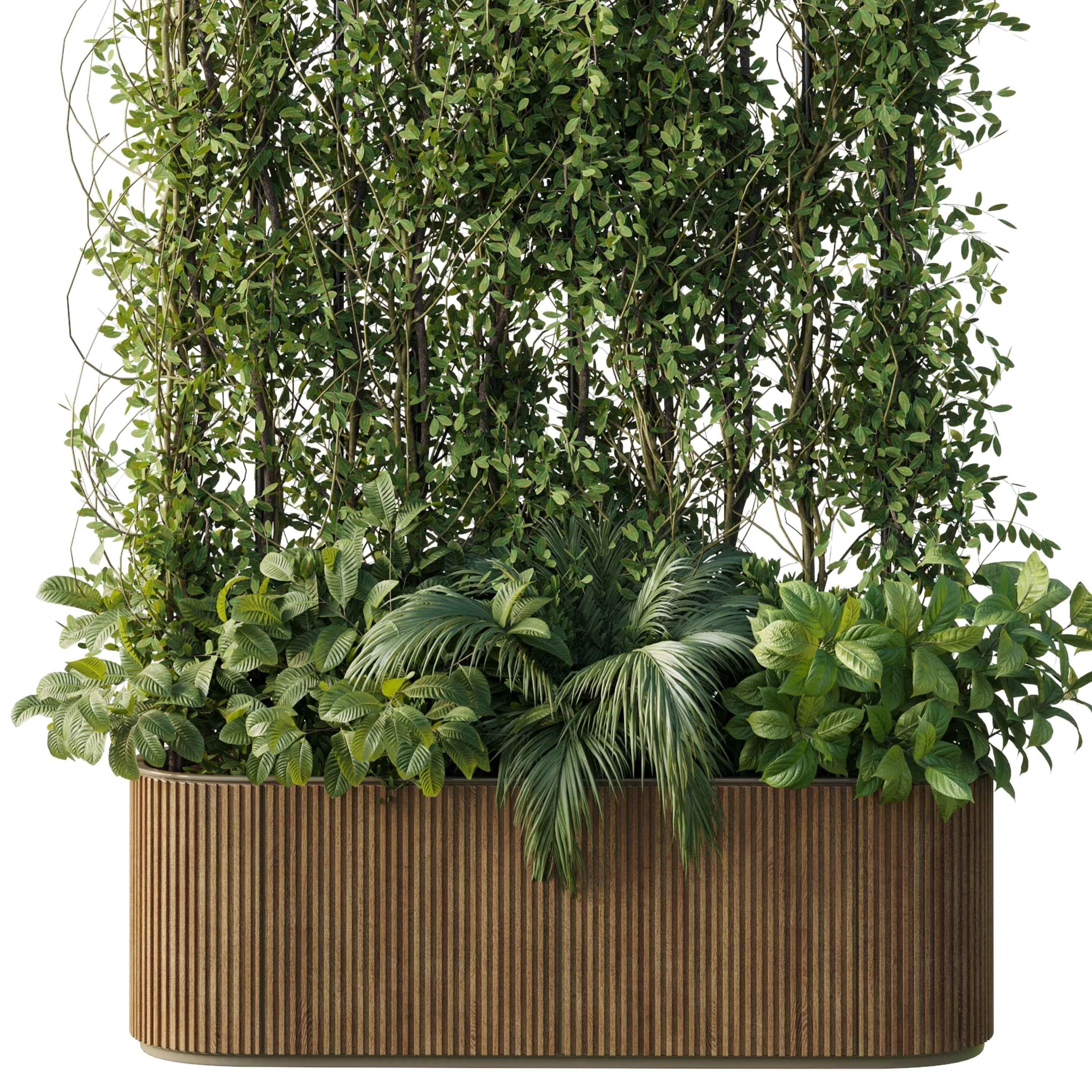 Vertical Garden Partiton Set 88 - Ivy on the fence 3D model_4