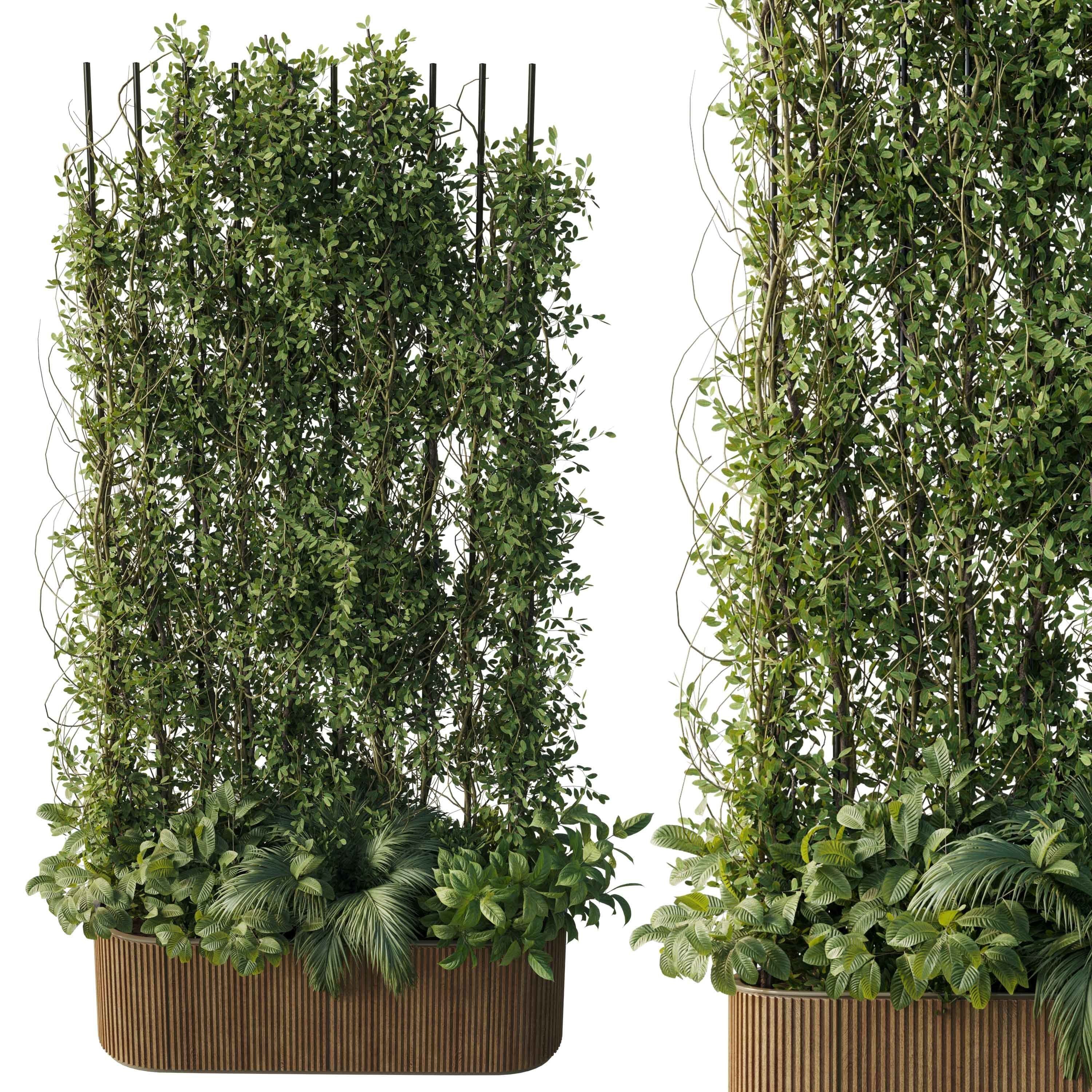 Vertical Garden Partiton Set 88 - Ivy on the fence 3D model_3
