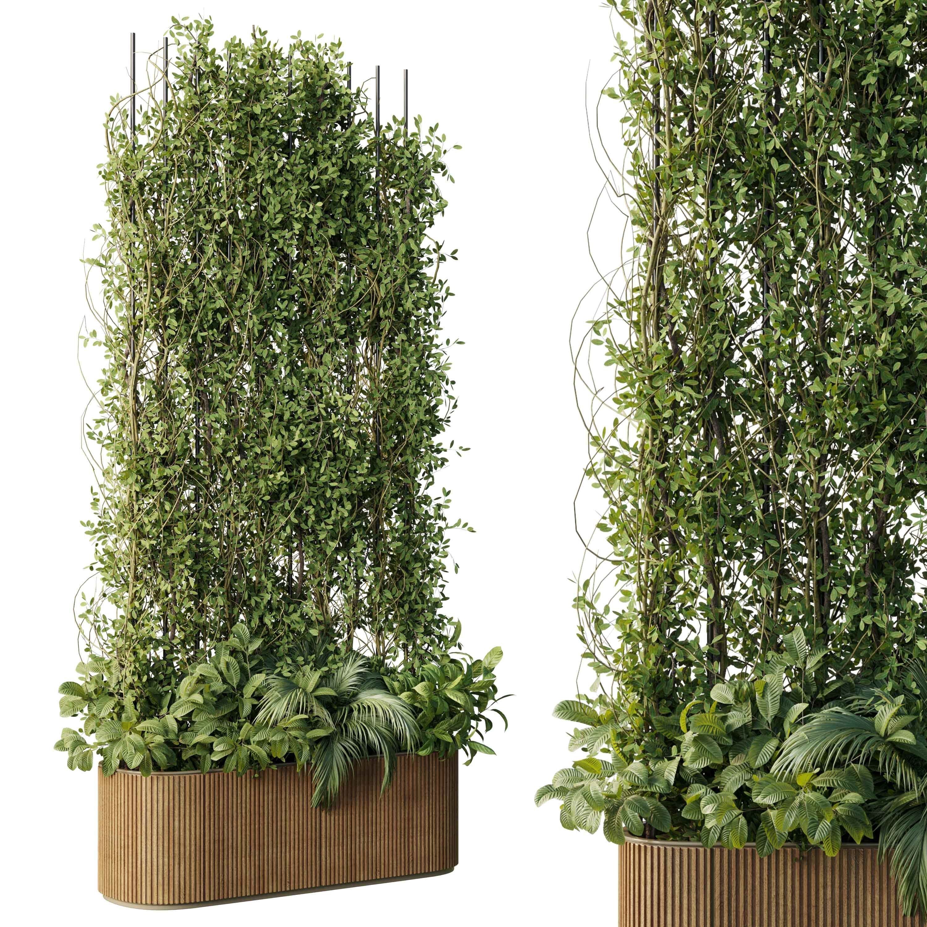 Vertical Garden Partiton Set 88 - Ivy on the fence 3D model_2