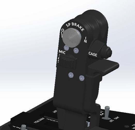 F-4E Pilot throttle for DIY cockpit simulator 3D print model_7