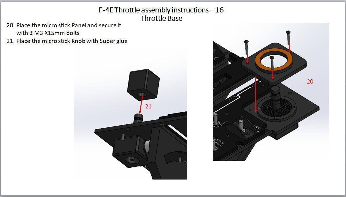 F-4E Pilot throttle for DIY cockpit simulator 3D print model_25