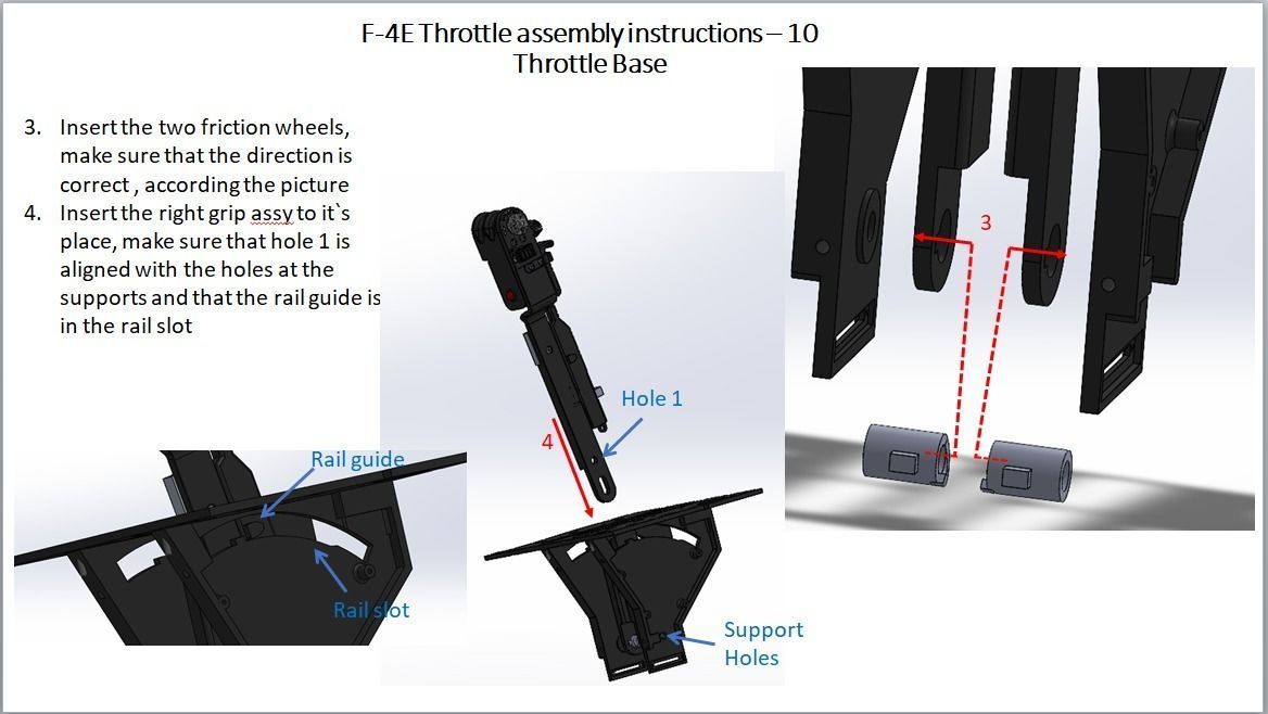 F-4E Pilot throttle for DIY cockpit simulator 3D print model_19