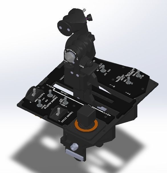 F-4E Pilot throttle for DIY cockpit simulator 3D print model_4