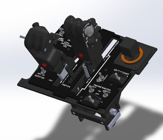 F-4E Pilot throttle for DIY cockpit simulator 3D print model_6