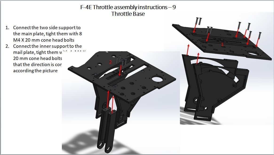 F-4E Pilot throttle for DIY cockpit simulator 3D print model_18