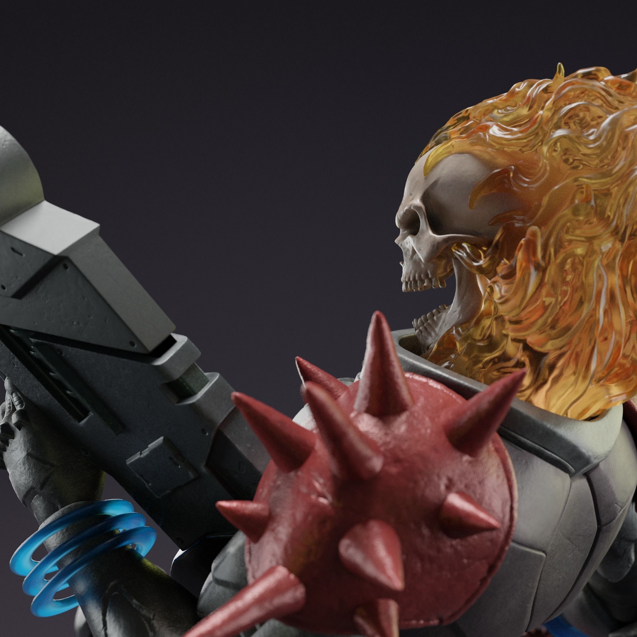 Cosmic Ghost Rider Fanart Statue 3D print model_5