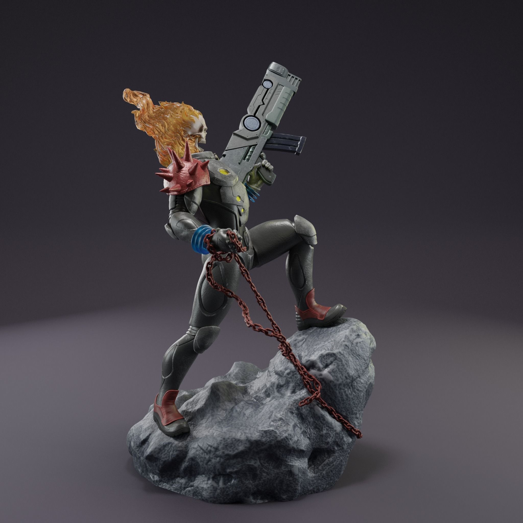 Cosmic Ghost Rider Fanart Statue 3D print model_2