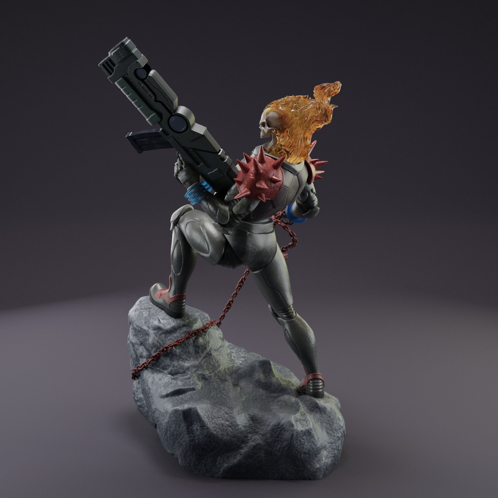 Cosmic Ghost Rider Fanart Statue 3D print model_3