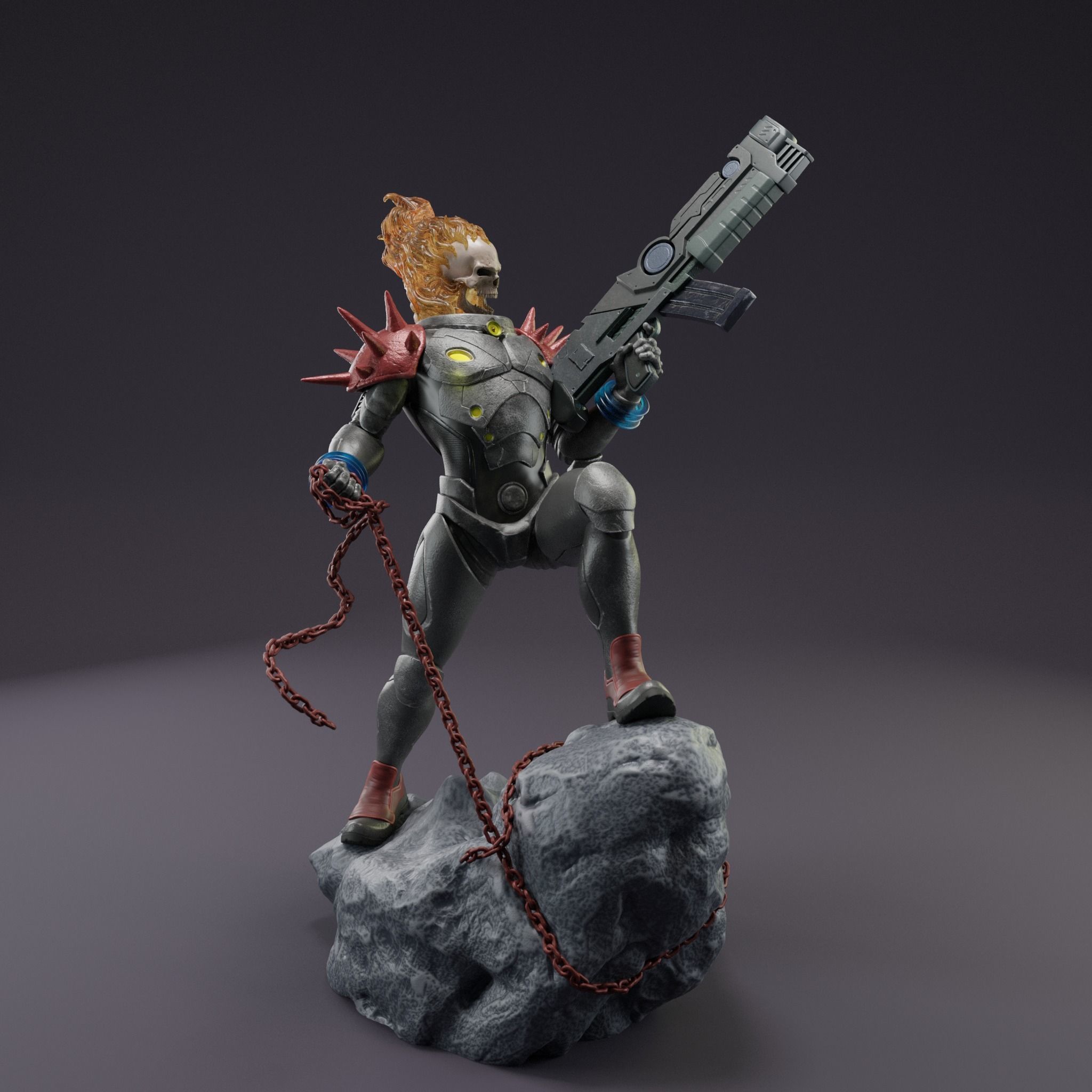 Cosmic Ghost Rider Fanart Statue 3D print model_1