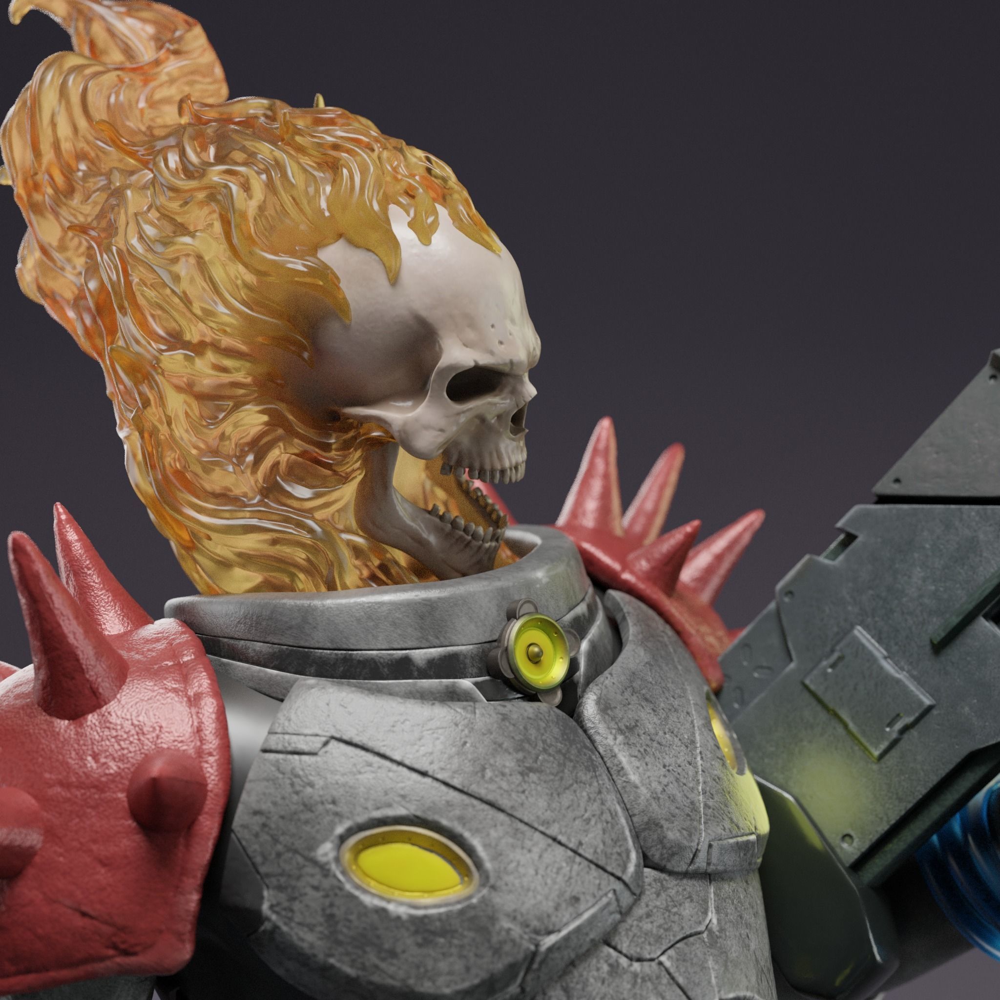 Cosmic Ghost Rider Fanart Statue 3D print model_6
