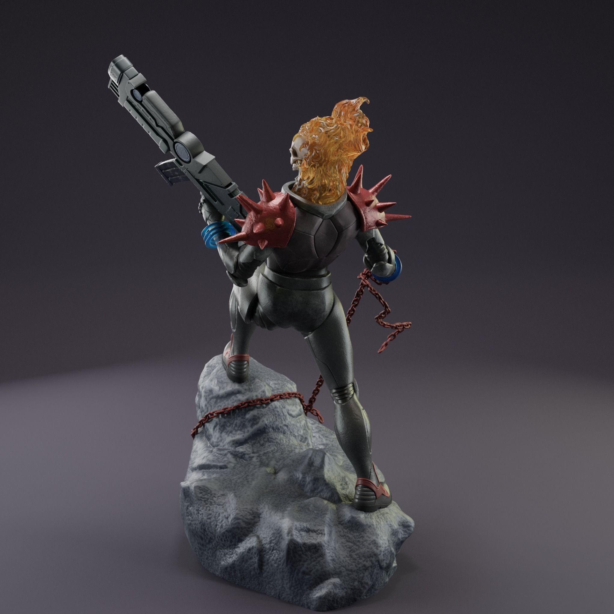 Cosmic Ghost Rider Fanart Statue 3D print model_4