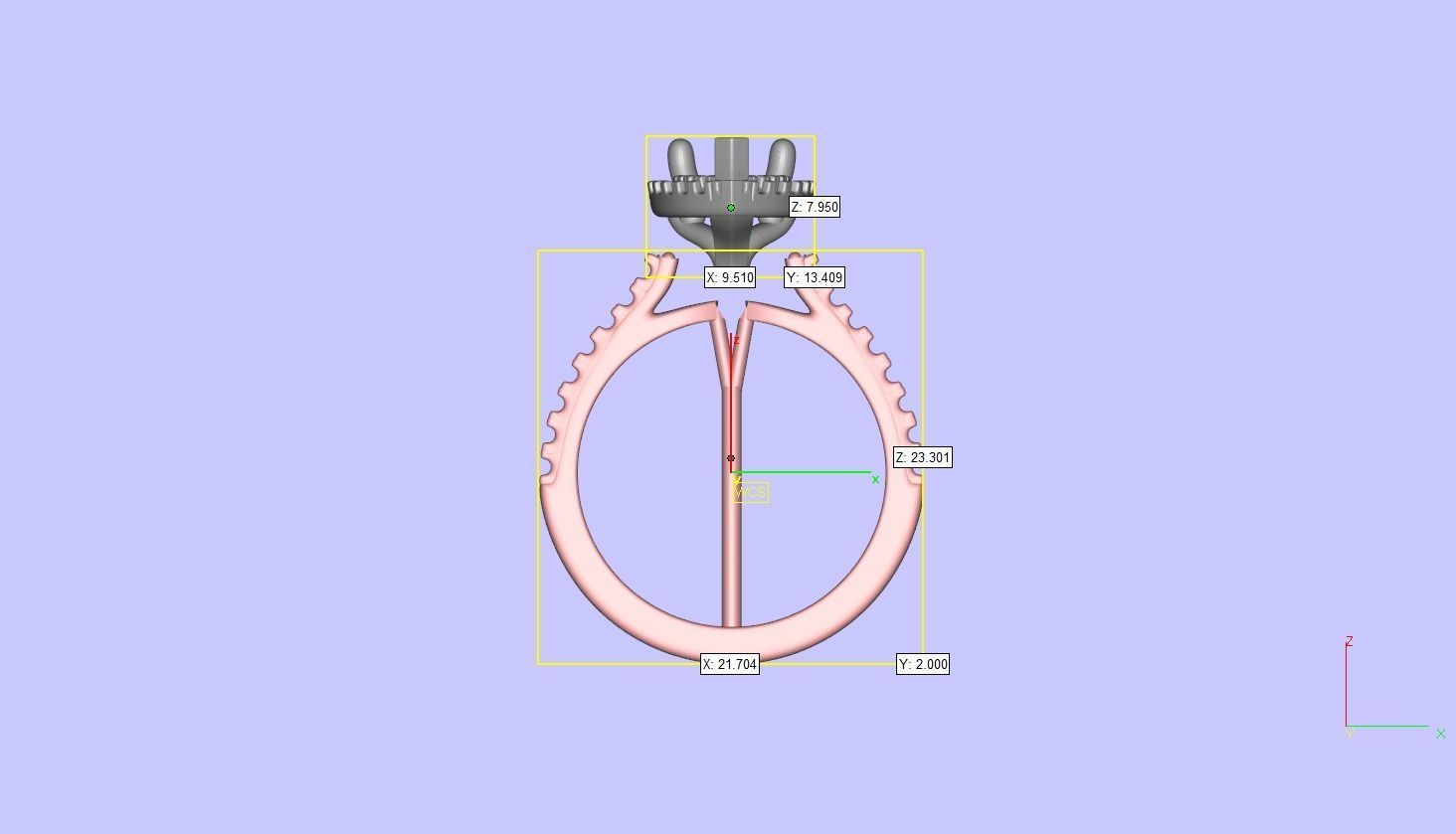 Pear Cut Engagement Ring One Row Pave Diamond Band 3D print model_18