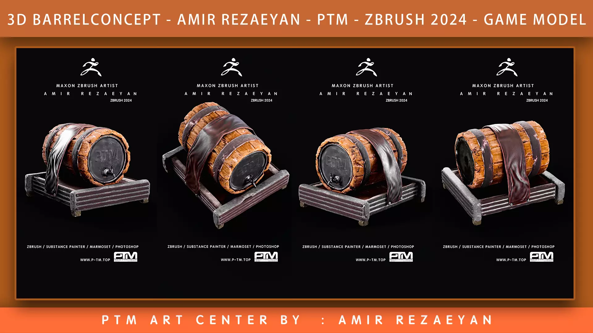 Wine Barrel PTM - Amir Rezaeyan 3D model