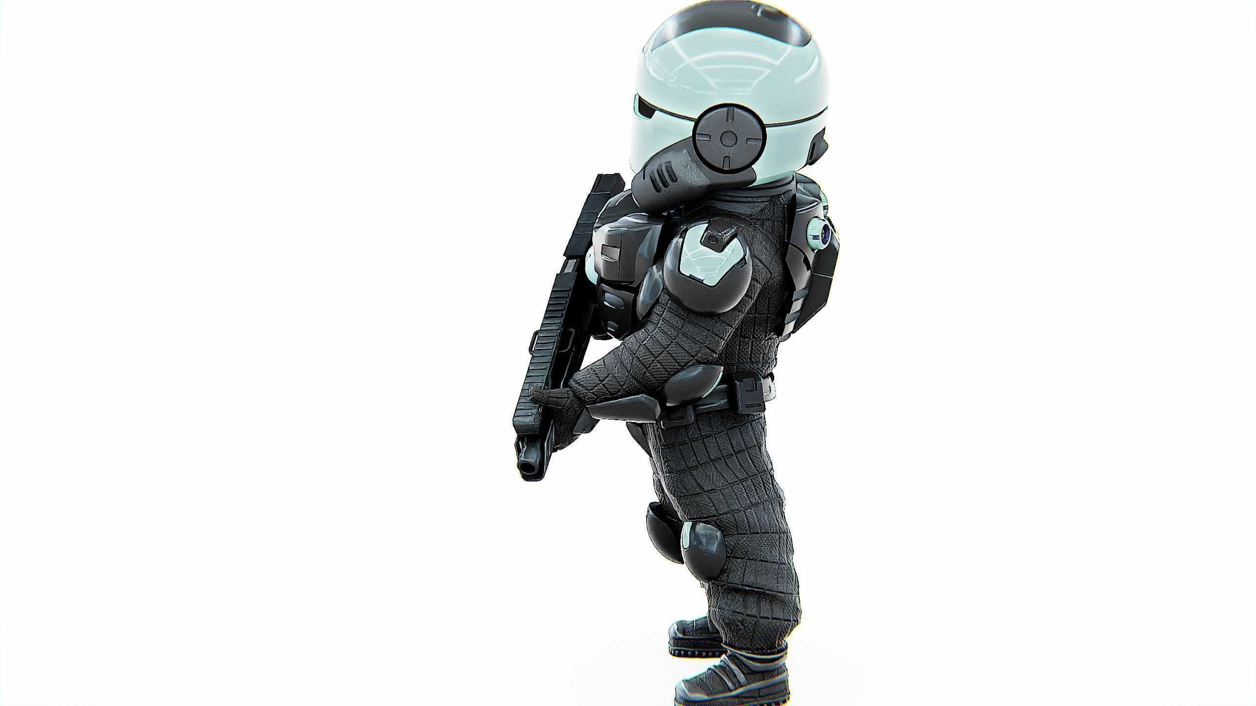 CYBER SOLDIER XC-400 Rigged for Unreal Engine - Unity - MIXAMO 3D model_15