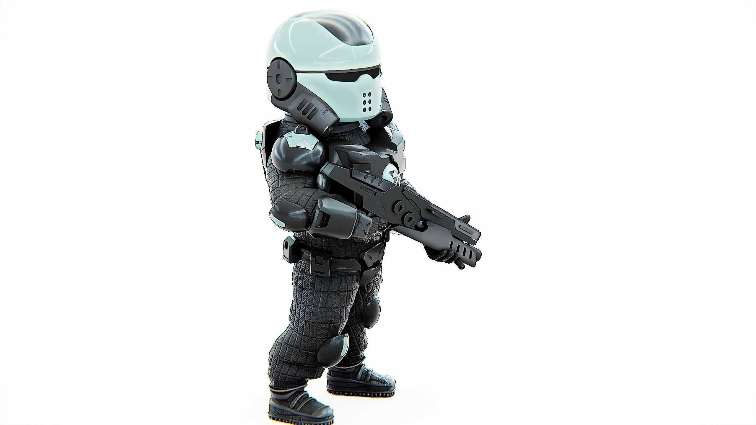 CYBER SOLDIER XC-400 Rigged for Unreal Engine - Unity - MIXAMO 3D model_3