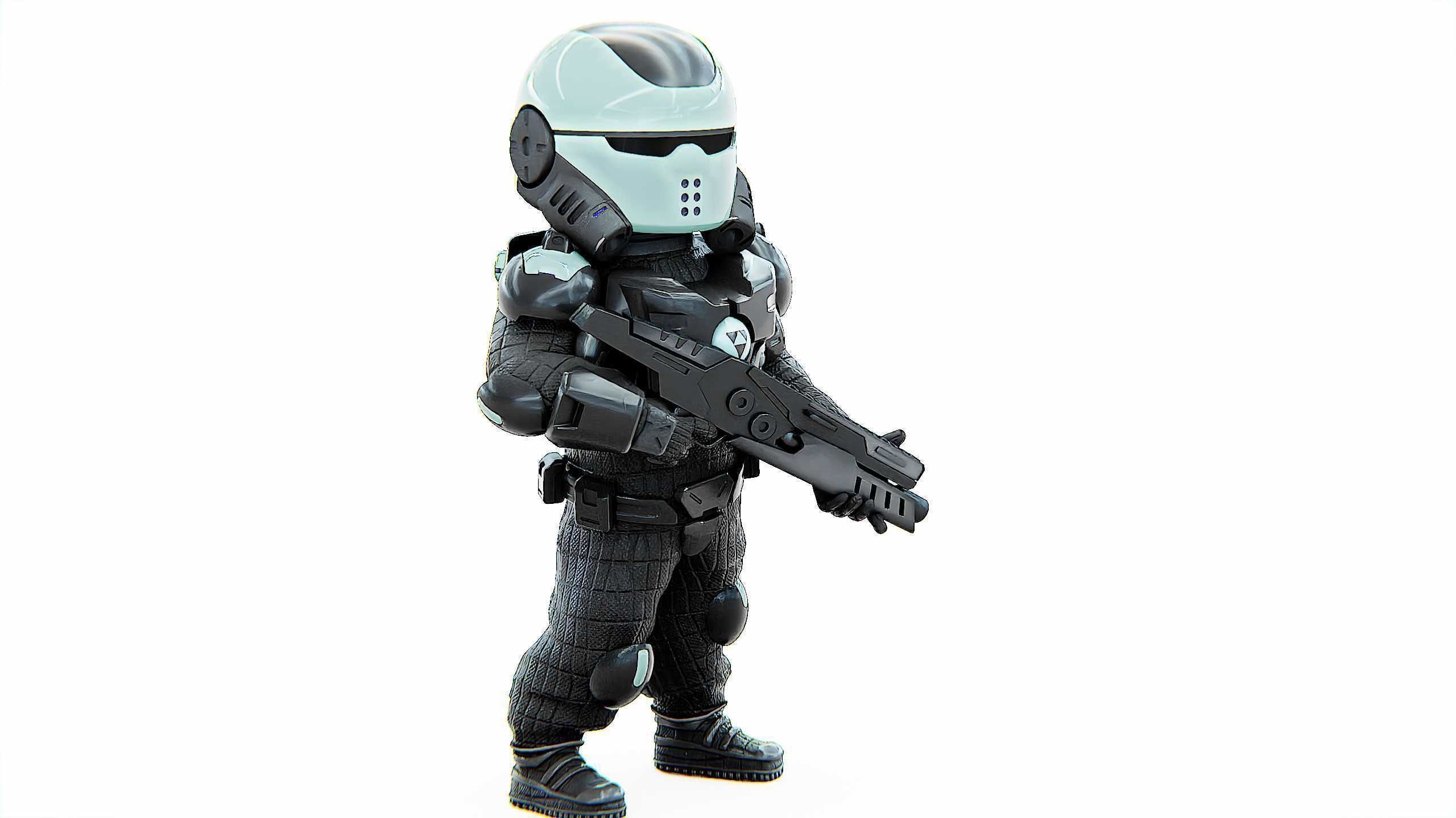 CYBER SOLDIER XC-400 Rigged for Unreal Engine - Unity - MIXAMO 3D model_2