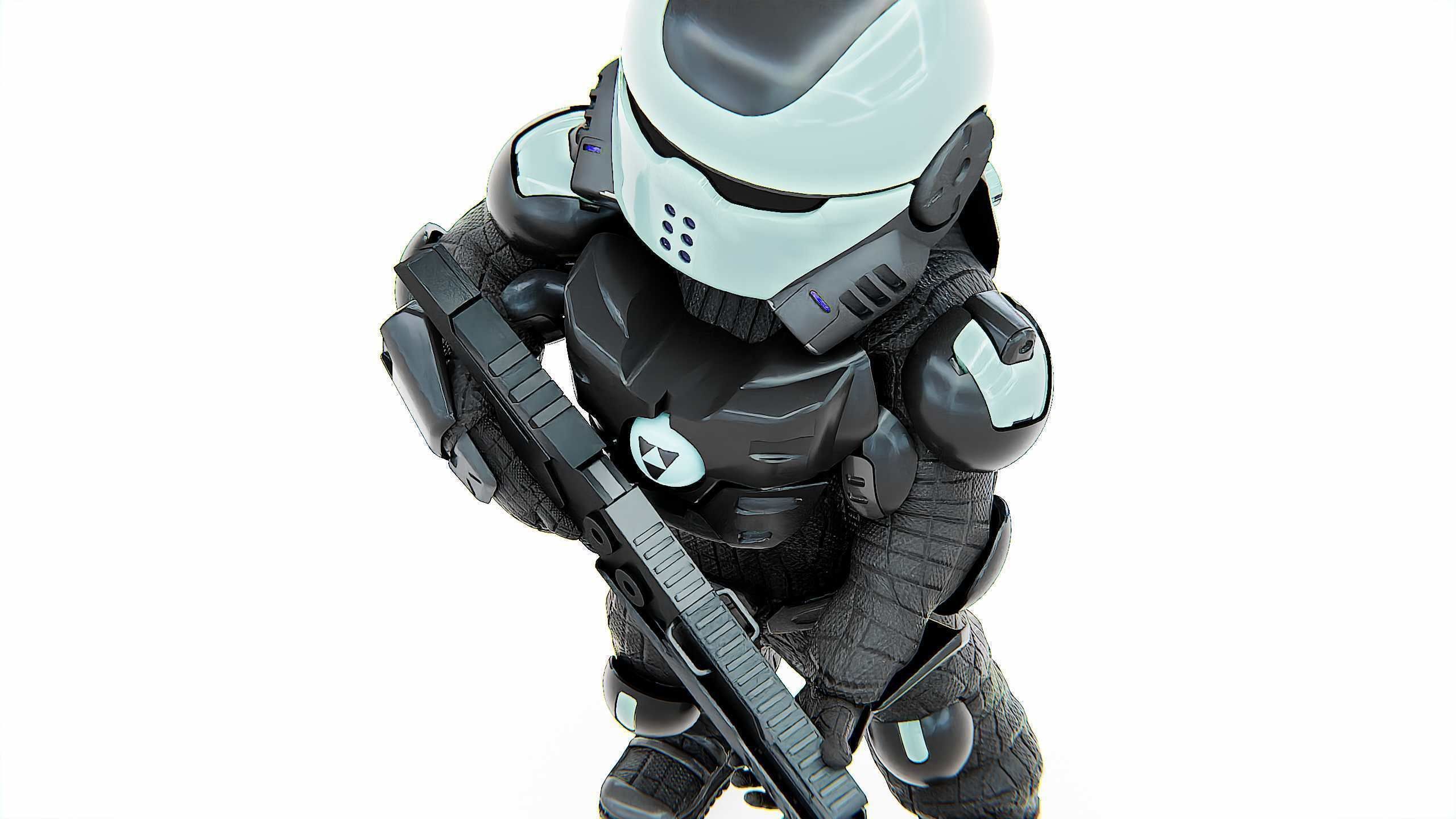 CYBER SOLDIER XC-400 Rigged for Unreal Engine - Unity - MIXAMO 3D model_28