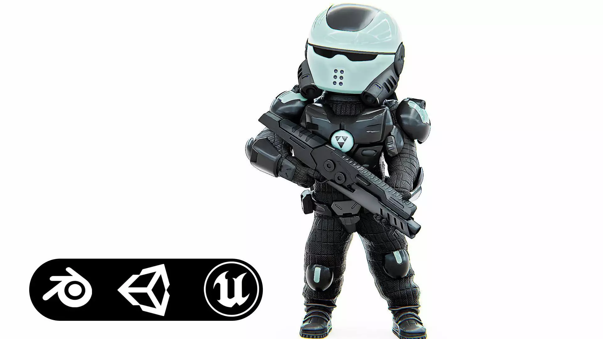 CYBER SOLDIER XC-400 Rigged for Unreal Engine - Unity - MIXAMO 3D model_0