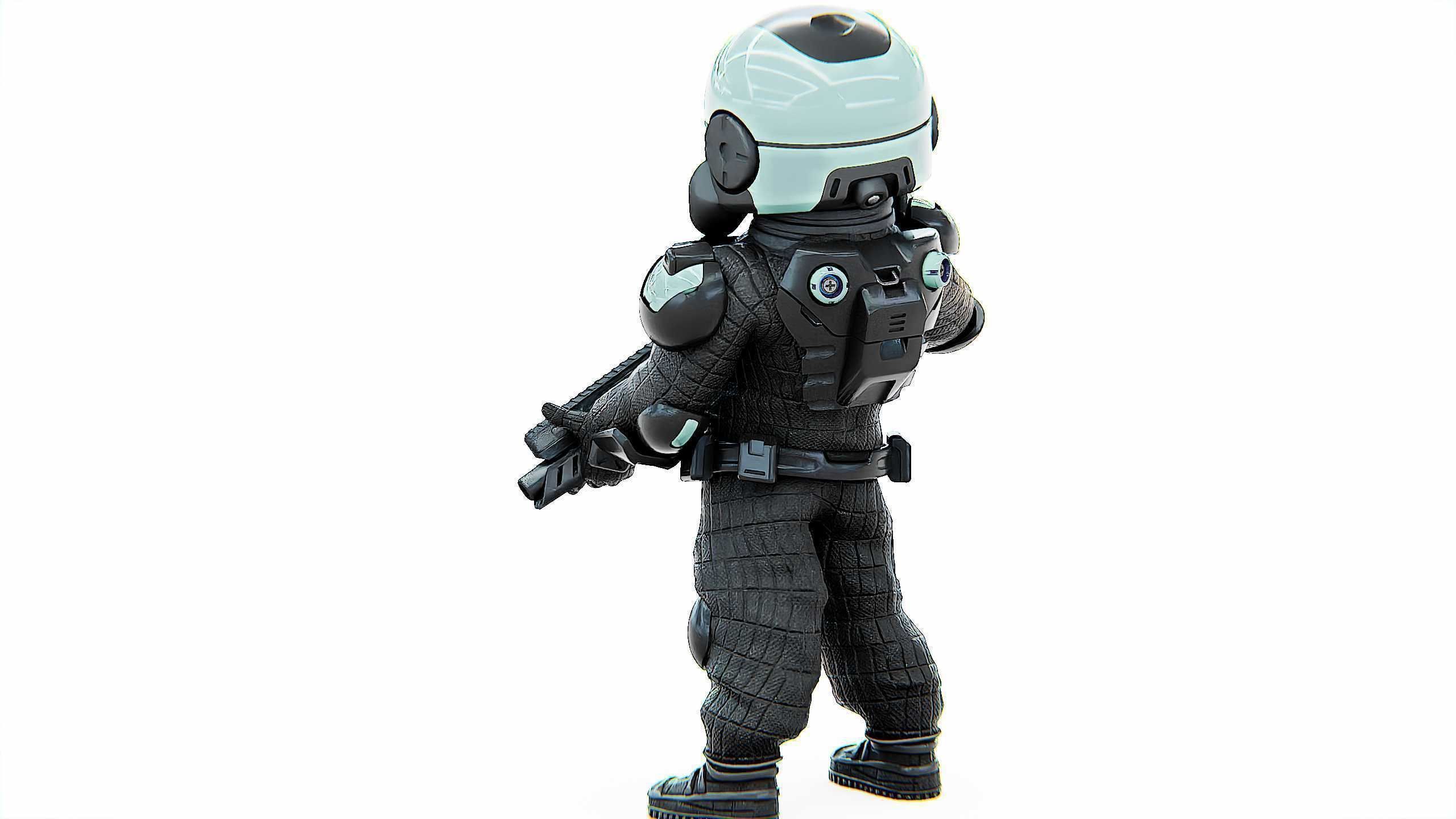 CYBER SOLDIER XC-400 Rigged for Unreal Engine - Unity - MIXAMO 3D model_12