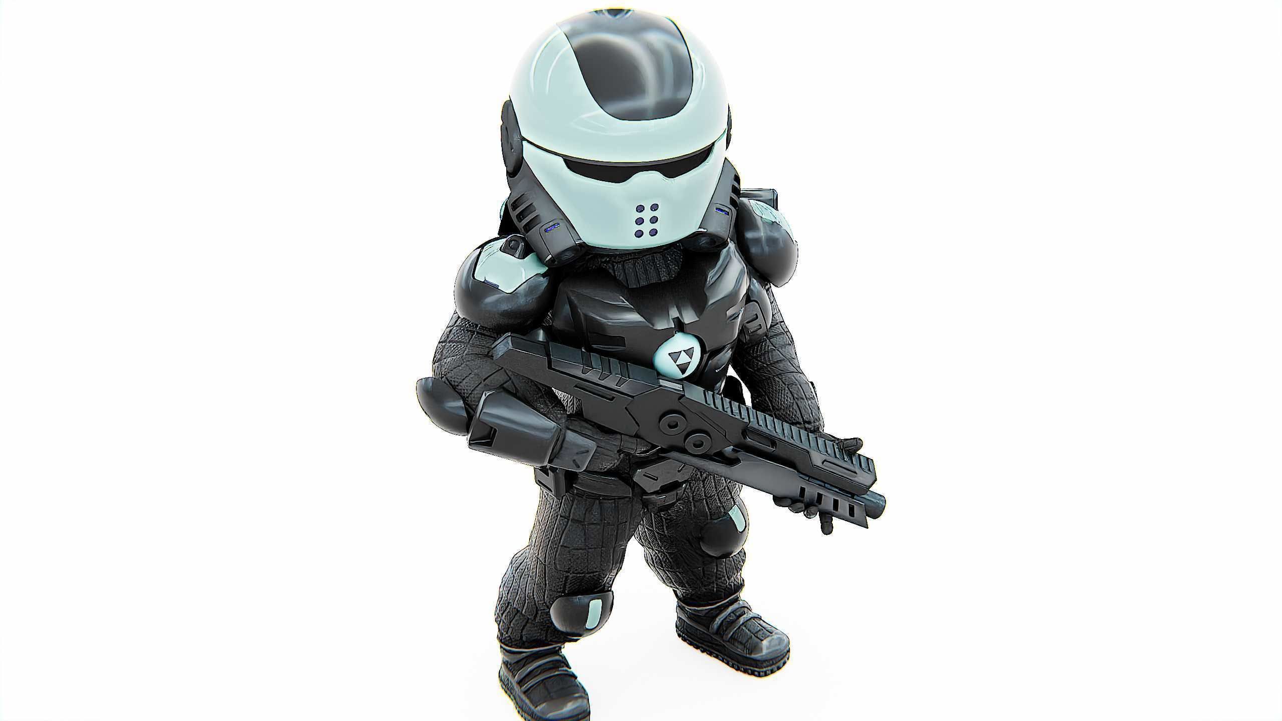 CYBER SOLDIER XC-400 Rigged for Unreal Engine - Unity - MIXAMO 3D model_29