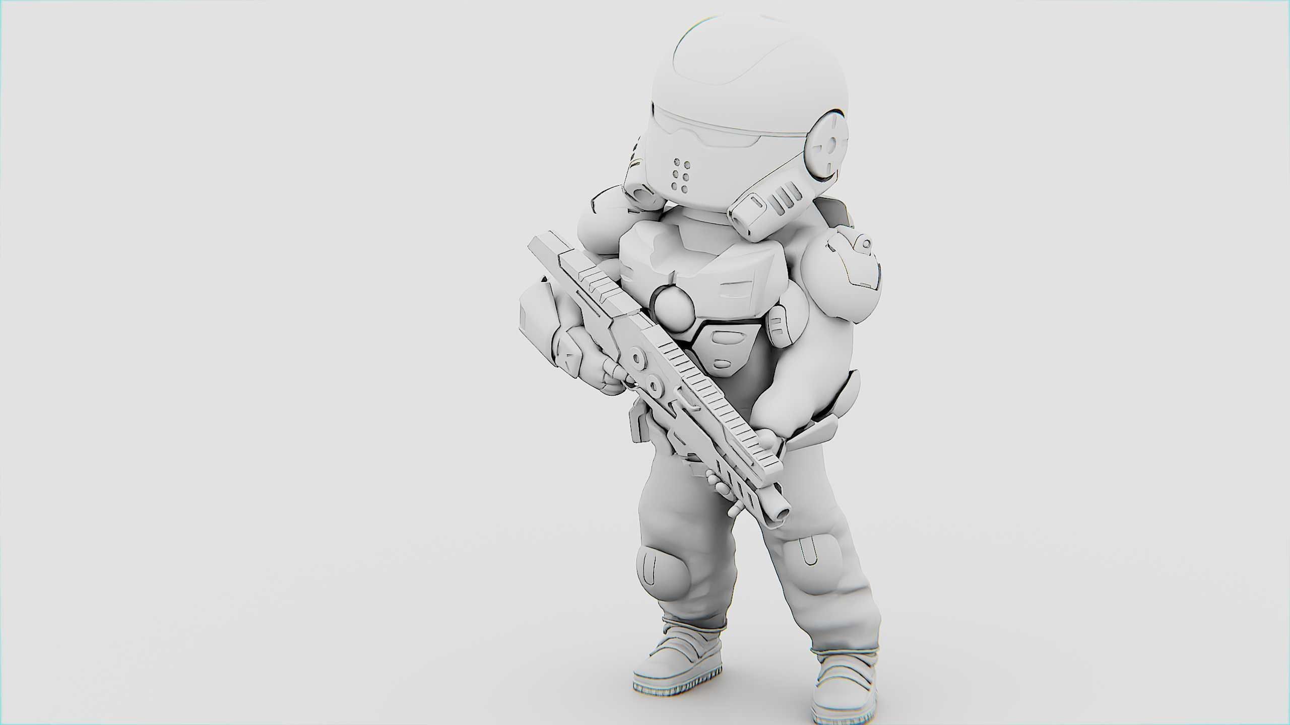 CYBER SOLDIER XC-400 Rigged for Unreal Engine - Unity - MIXAMO 3D model_32